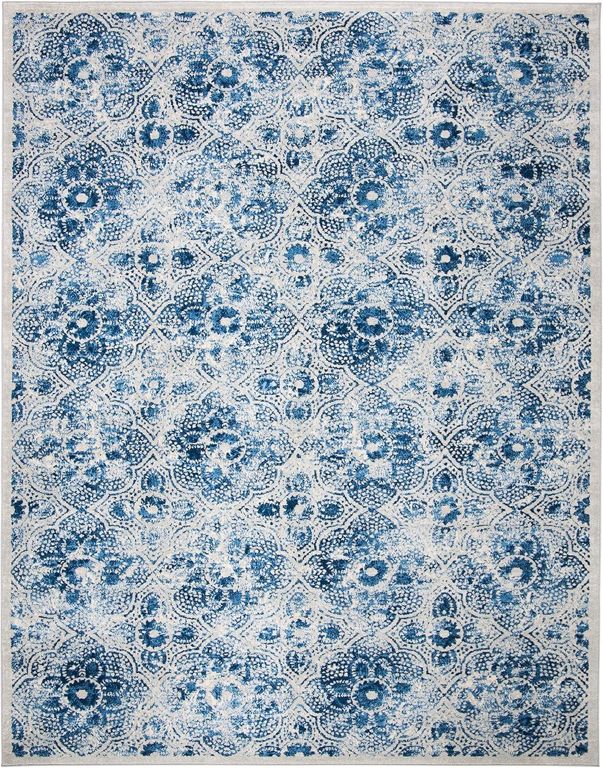 image:imageMartha Stewart x SAFAVIEH Area Rug Collection 8 x 10 Navy amp Cream Floral Pattern NonShedding amp Easy Cleaning Ideal for Living Room Bedroom Office Dining Space MSR2862NCreamBlue