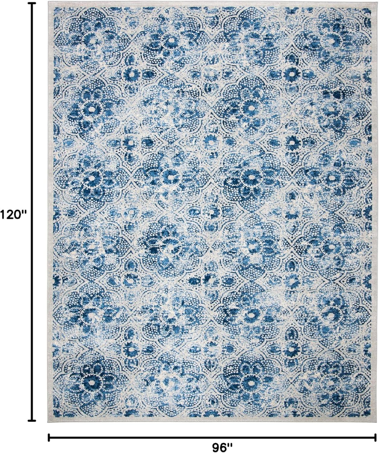 image:imageMartha Stewart x SAFAVIEH Area Rug Collection 8 x 10 Navy amp Cream Floral Pattern NonShedding amp Easy Cleaning Ideal for Living Room Bedroom Office Dining Space MSR2862NCreamBlue