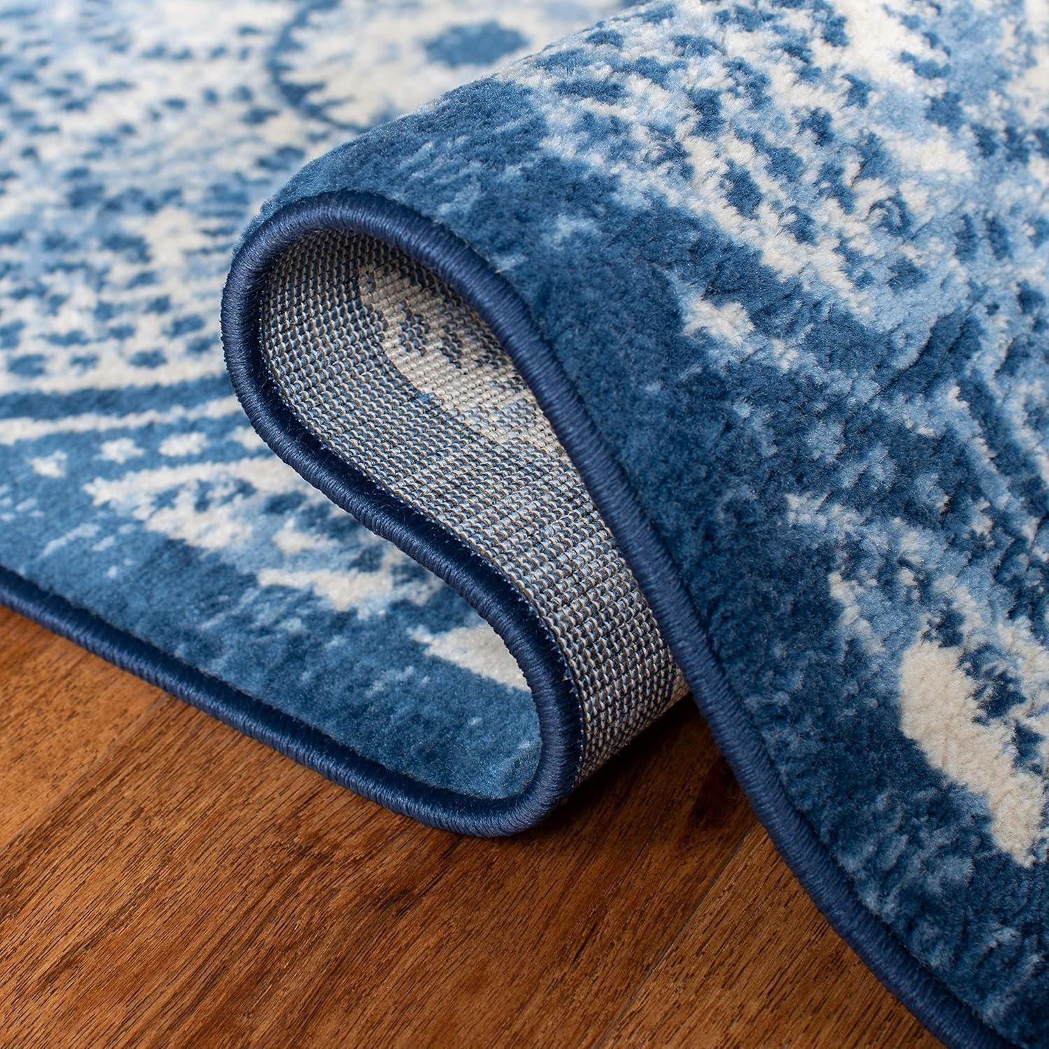 image:imageMartha Stewart x SAFAVIEH Area Rug Collection 8 x 10 Navy amp Cream Floral Pattern NonShedding amp Easy Cleaning Ideal for Living Room Bedroom Office Dining Space MSR2862NNavyCreme