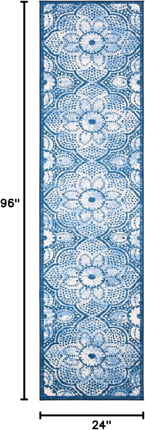 image:imageMartha Stewart x SAFAVIEH Area Rug Collection 8 x 10 Navy amp Cream Floral Pattern NonShedding amp Easy Cleaning Ideal for Living Room Bedroom Office Dining Space MSR2862NNavyCreme