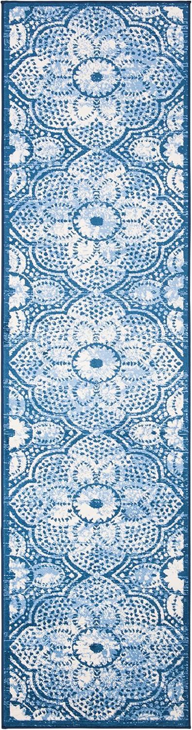 image:imageMartha Stewart x SAFAVIEH Area Rug Collection 8 x 10 Navy amp Cream Floral Pattern NonShedding amp Easy Cleaning Ideal for Living Room Bedroom Office Dining Space MSR2862NNavyCreme