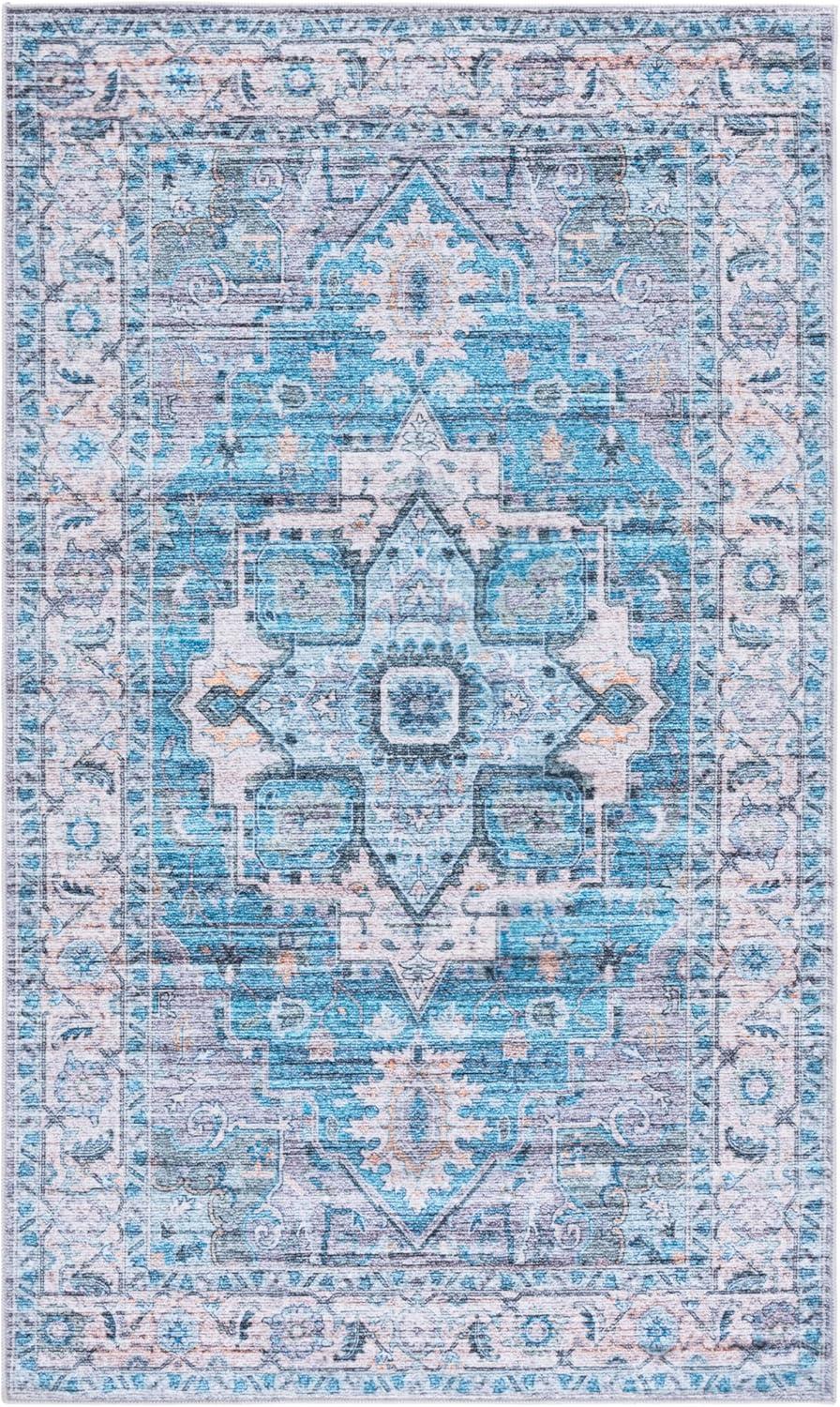 image:imageMartha Stewart x SAFAVIEH Machine Washable Area Rug Collection 5 x 8 Grey amp Turquoise Slip Resistant amp Easy Cleaning Ideal for Ideal for Living Room Bedroom Dining Space MSRW113BGreyTurquoise
