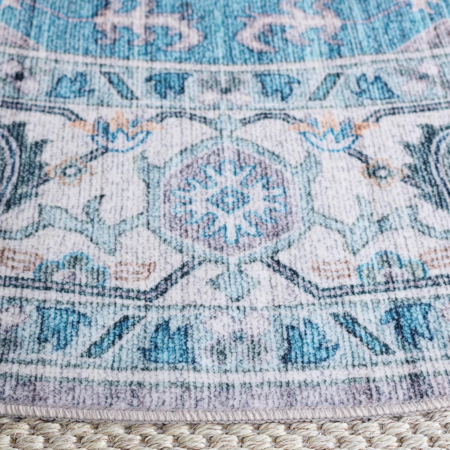 image:imageMartha Stewart x SAFAVIEH Machine Washable Area Rug Collection 5 x 8 Grey amp Turquoise Slip Resistant amp Easy Cleaning Ideal for Ideal for Living Room Bedroom Dining Space MSRW113BGreyTurquoise
