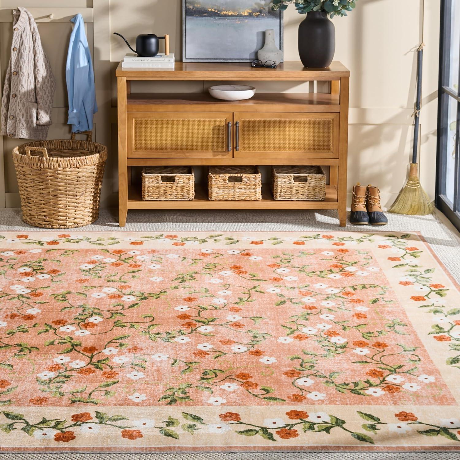 image:imageMartha Stewart x SAFAVIEH Machine Washable Area Rug Collection 5 x 8 Rust amp Gold Slip Resistant amp Easy Cleaning Ideal for Ideal for Living Room Bedroom Dining Space MSRW195QRustGold
