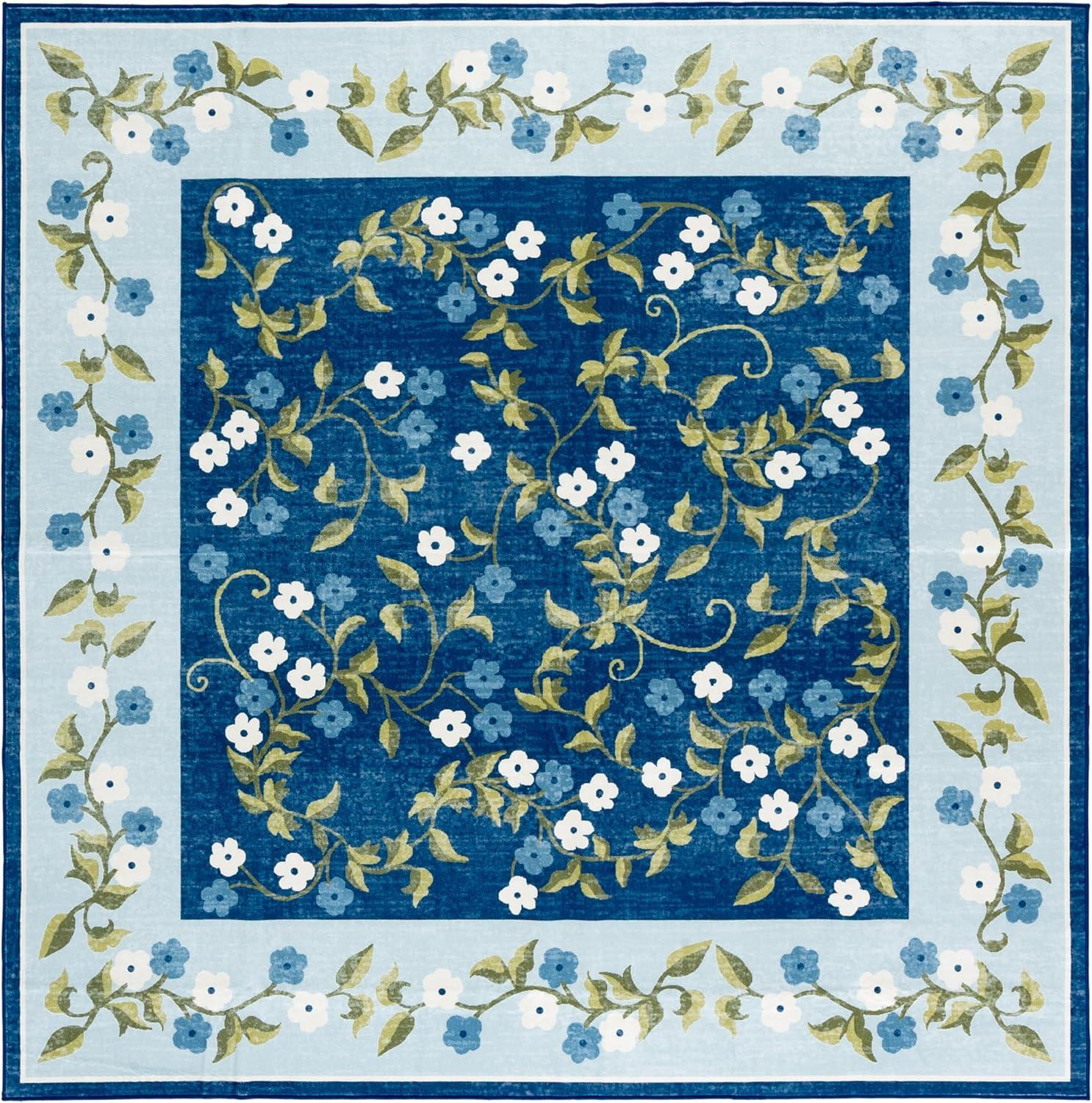 image:imageMartha Stewart x SAFAVIEH Machine Washable Area Rug Collection 5 x 8 Rust amp Gold Slip Resistant amp Easy Cleaning Ideal for Ideal for Living Room Bedroom Dining Space MSRW195QDark BlueLight Blue