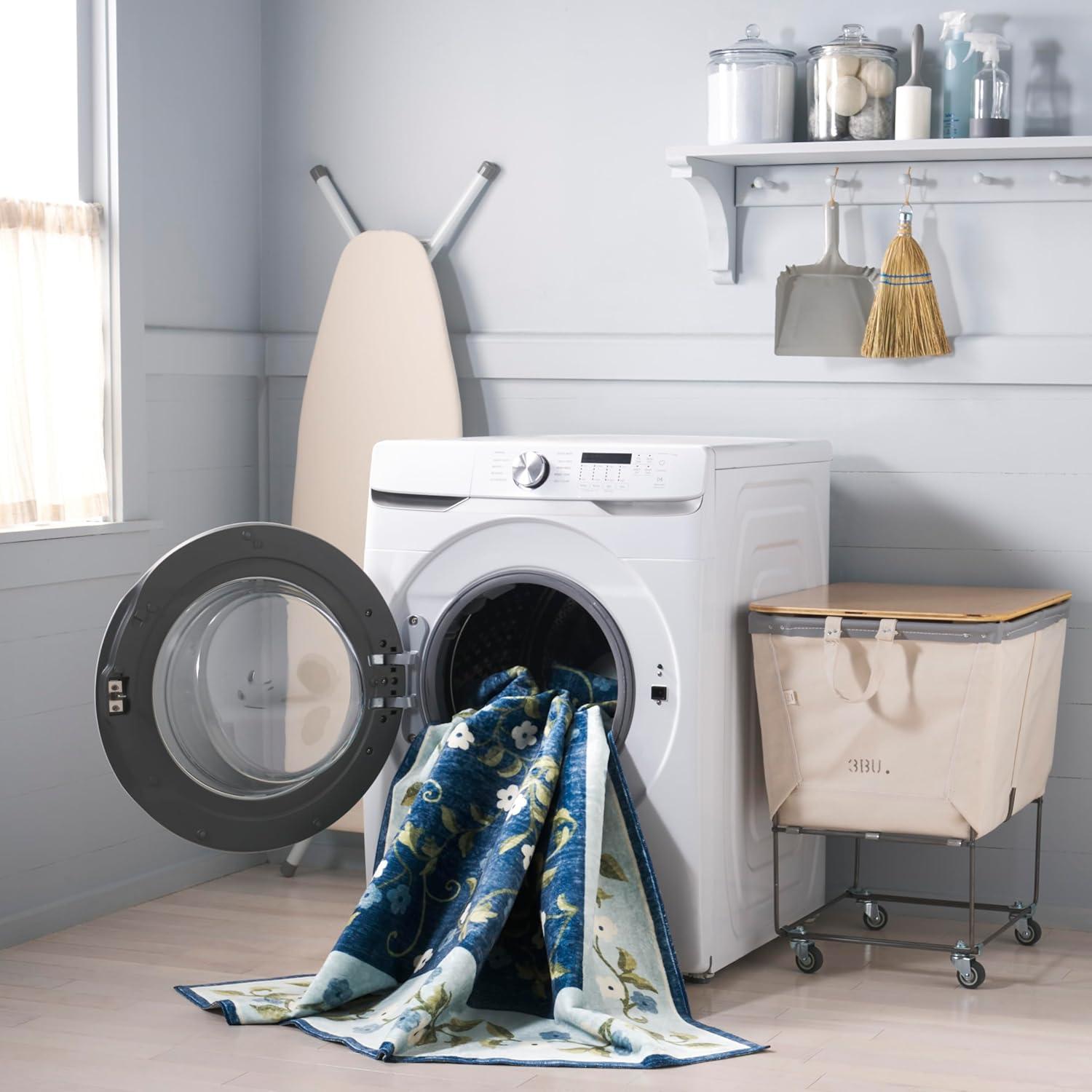 image:imageMartha Stewart x SAFAVIEH Machine Washable Area Rug Collection 5 x 8 Rust amp Gold Slip Resistant amp Easy Cleaning Ideal for Ideal for Living Room Bedroom Dining Space MSRW195QDark BlueLight Blue