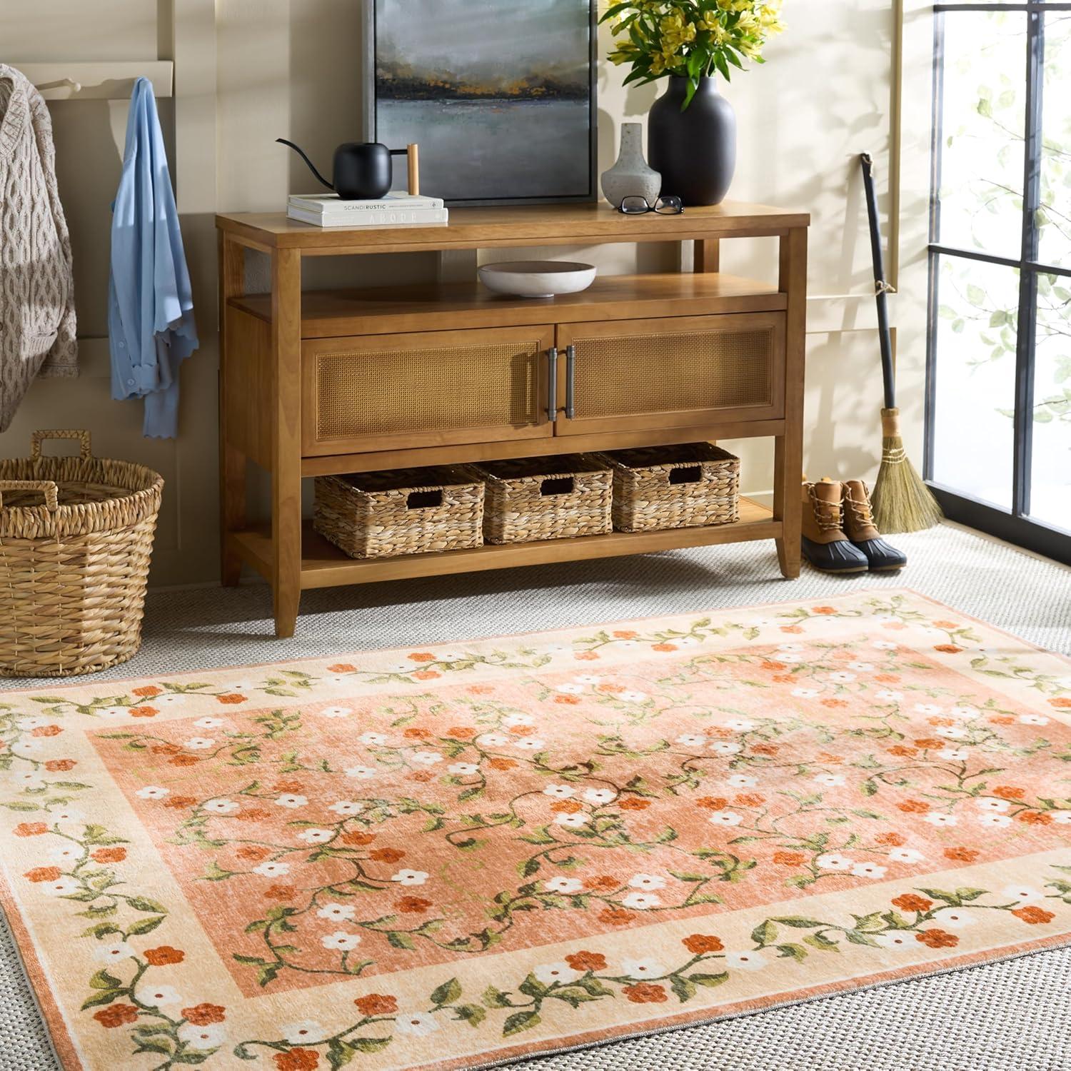 image:imageMartha Stewart x SAFAVIEH Machine Washable Area Rug Collection 5 x 8 Rust amp Gold Slip Resistant amp Easy Cleaning Ideal for Ideal for Living Room Bedroom Dining Space MSRW195QRustGold