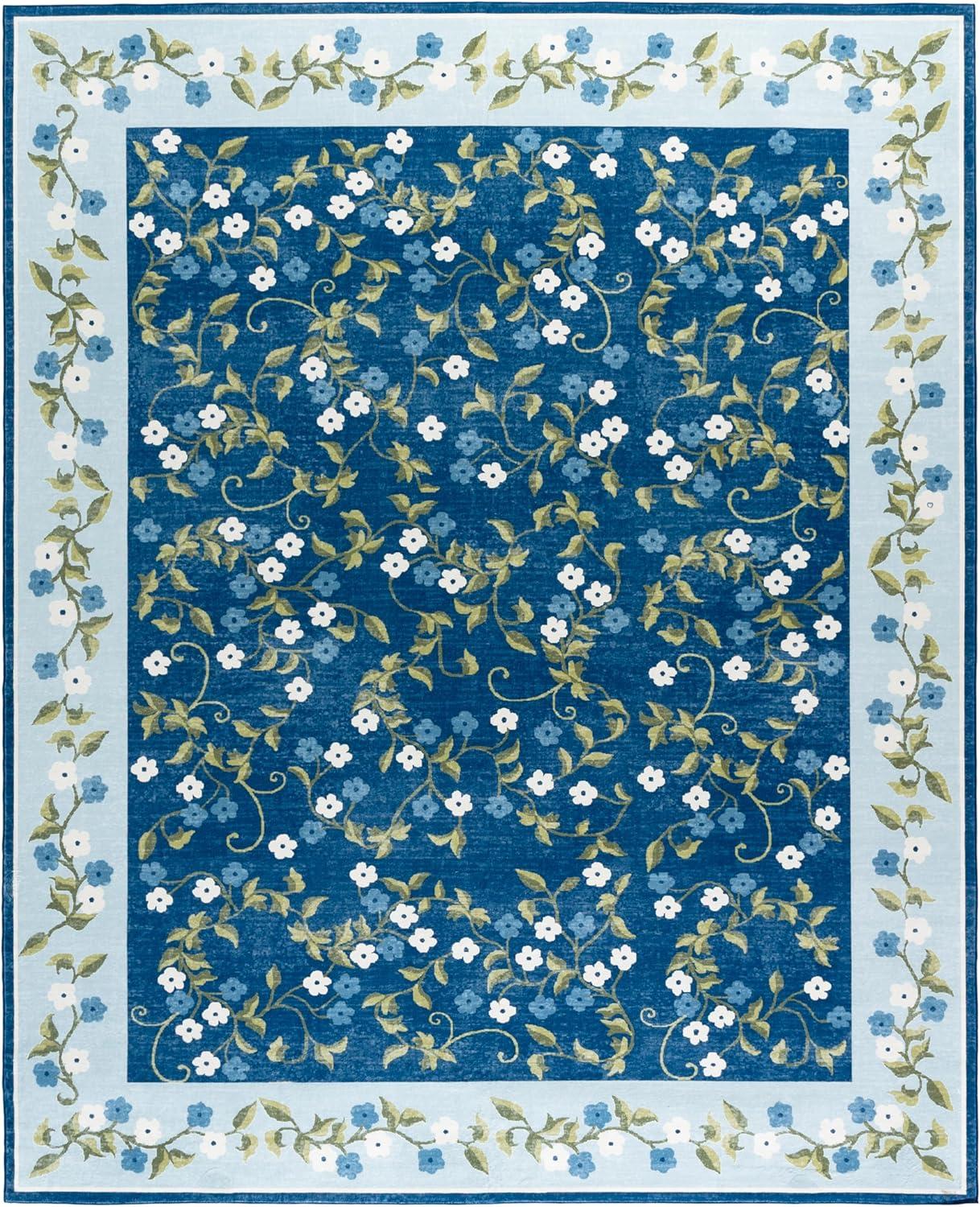 image:imageMartha Stewart x SAFAVIEH Machine Washable Area Rug Collection 5 x 8 Rust amp Gold Slip Resistant amp Easy Cleaning Ideal for Ideal for Living Room Bedroom Dining Space MSRW195QDark BlueLight Blue