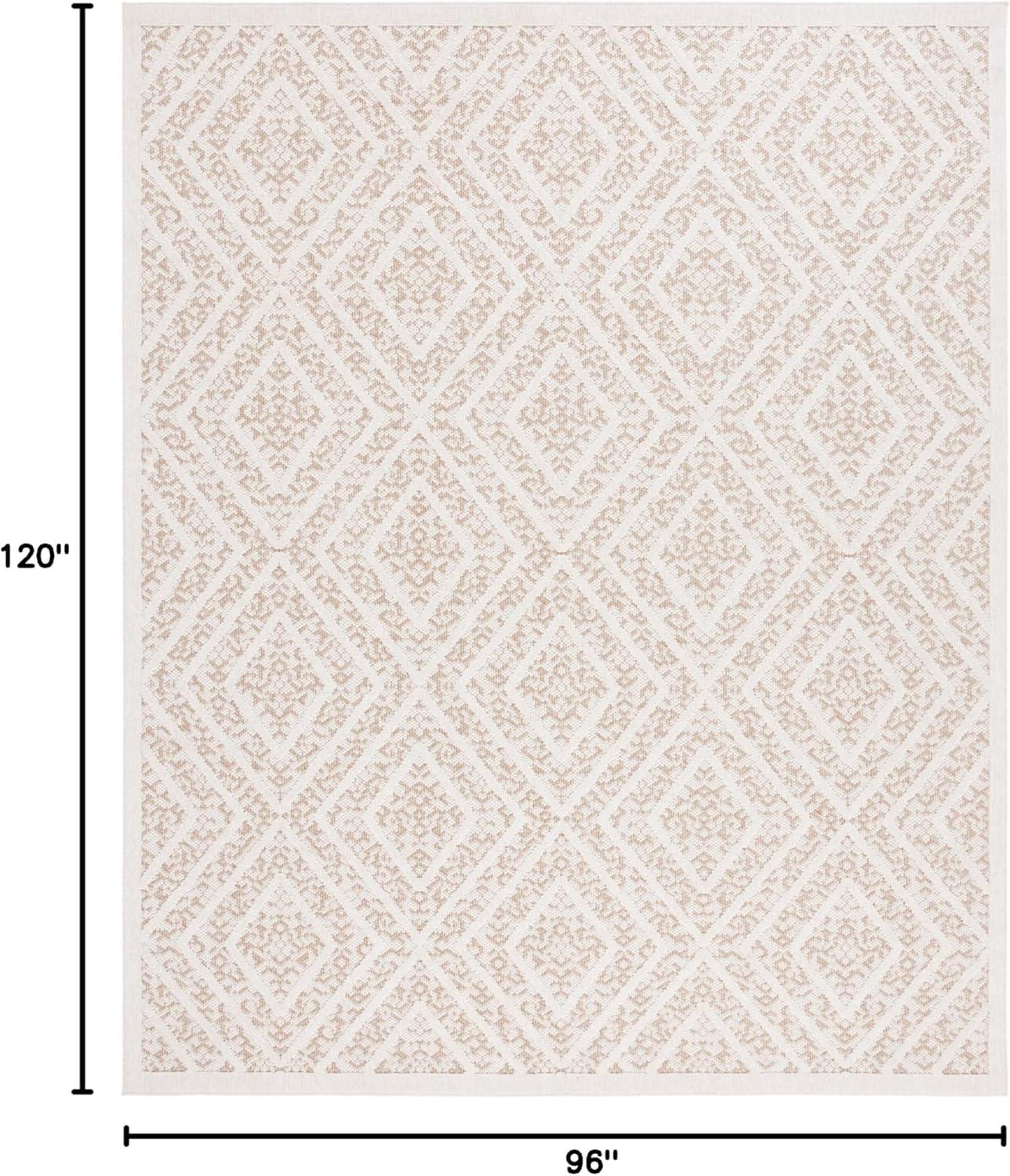 image:imageMartha Stewart x SAFAVIEH Outdoor Area Rug Collection 53 x 76 Beige amp Brown Weather Resistant amp Washable Ideal for Patio Backyard Mudroom Deck Dining Space MSRO218BLight BeigeBrown
