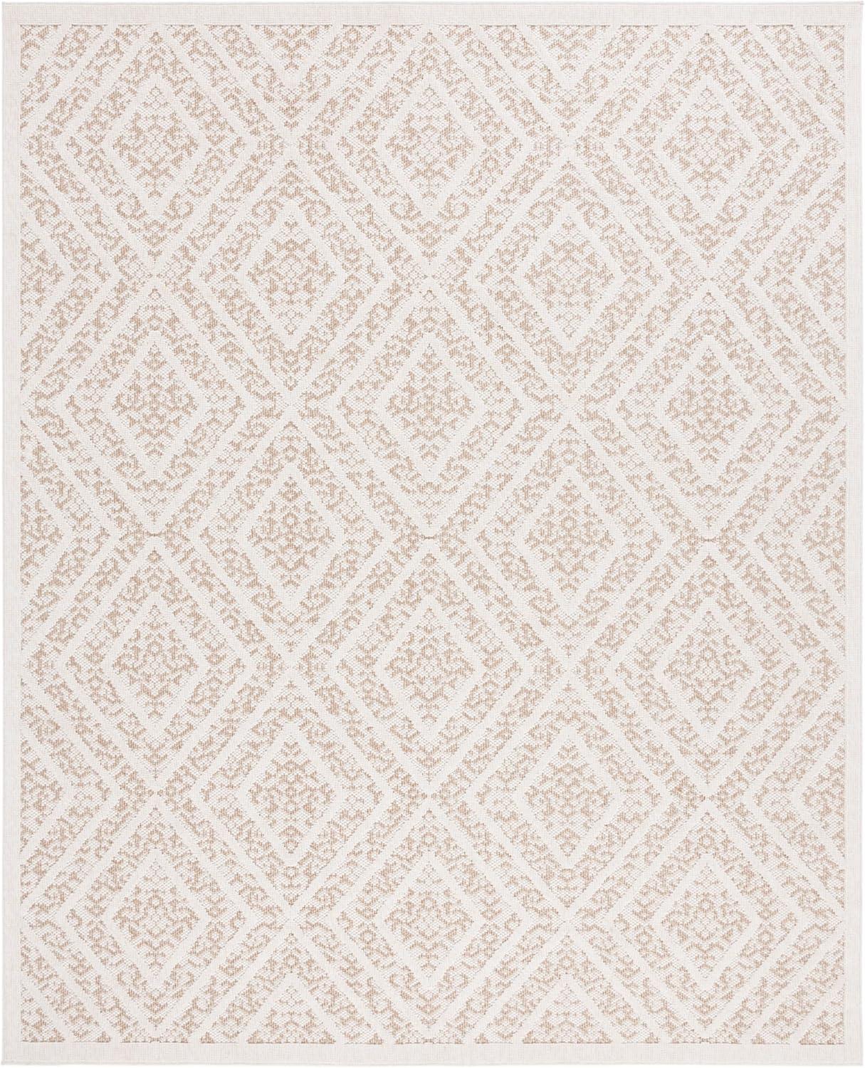 image:imageMartha Stewart x SAFAVIEH Outdoor Area Rug Collection 53 x 76 Beige amp Brown Weather Resistant amp Washable Ideal for Patio Backyard Mudroom Deck Dining Space MSRO218BLight BeigeBrown