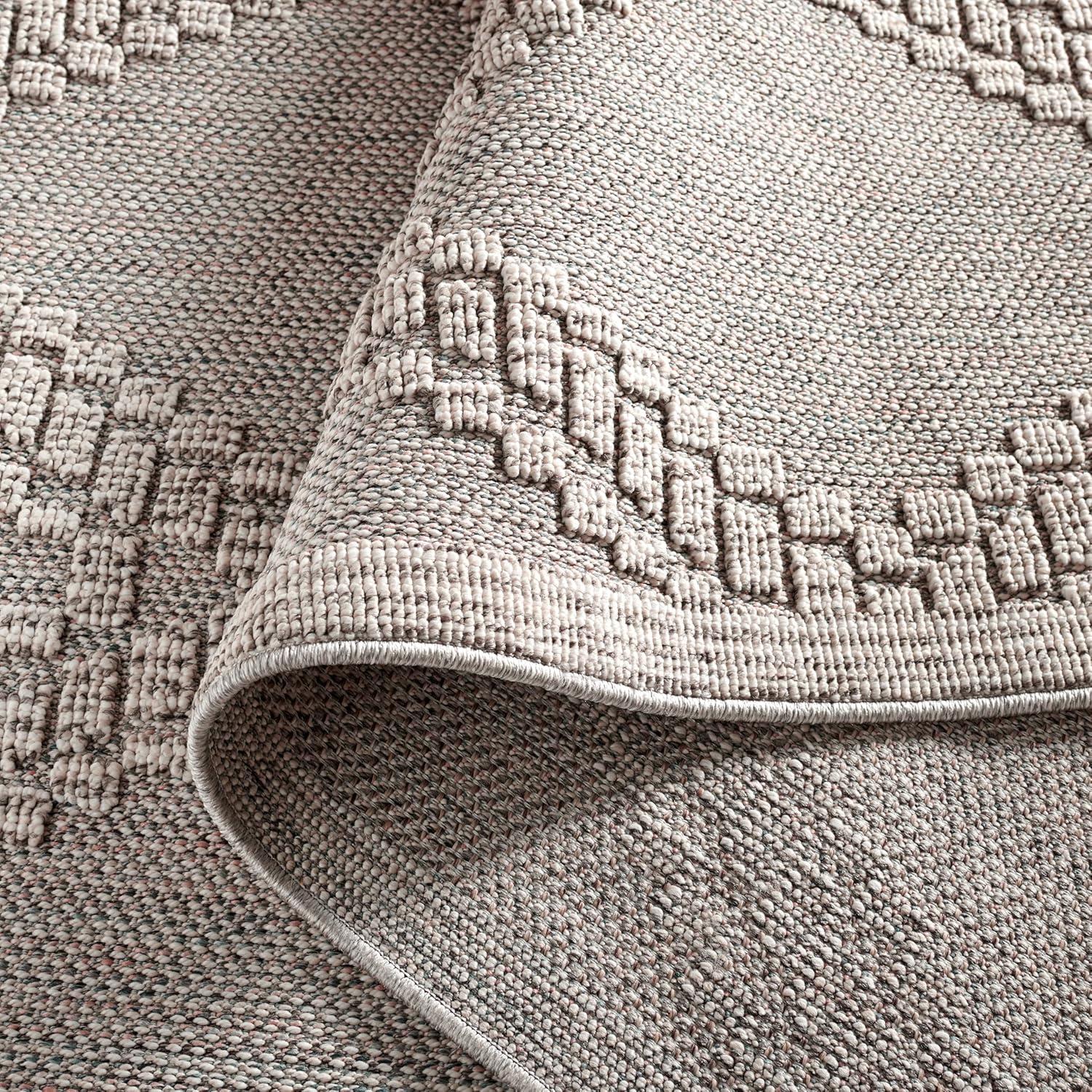 image:imageMartha Stewart x SAFAVIEH Outdoor Area Rug Collection 9 x 12 Beige amp Brown Weather Resistant amp Washable Ideal for Patio Backyard Mudroom Deck Dining Space MSRO226BGreyLight Grey