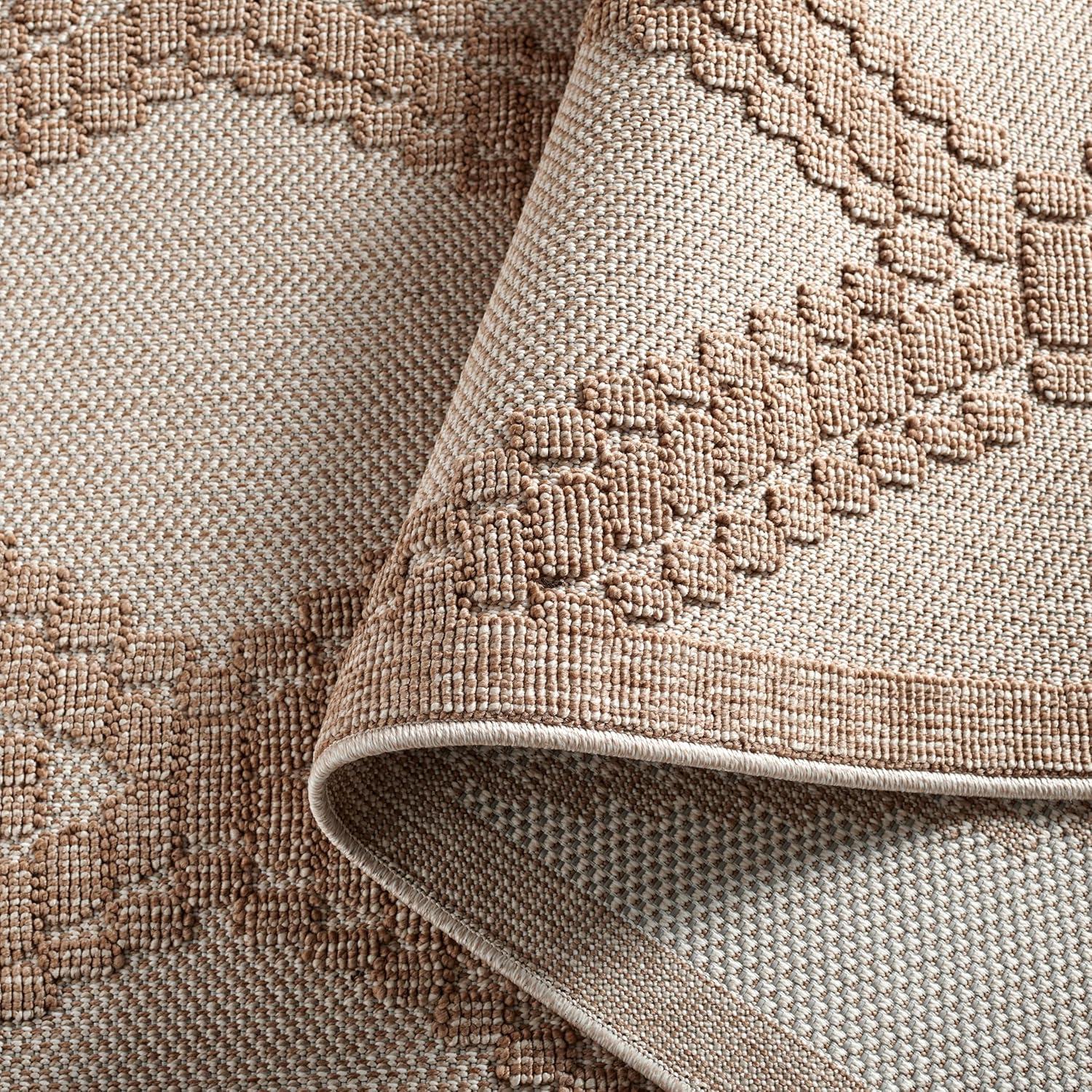 image:imageMartha Stewart x SAFAVIEH Outdoor Area Rug Collection 9 x 12 Beige amp Brown Weather Resistant amp Washable Ideal for Patio Backyard Mudroom Deck Dining Space MSRO226BBeigeBrown