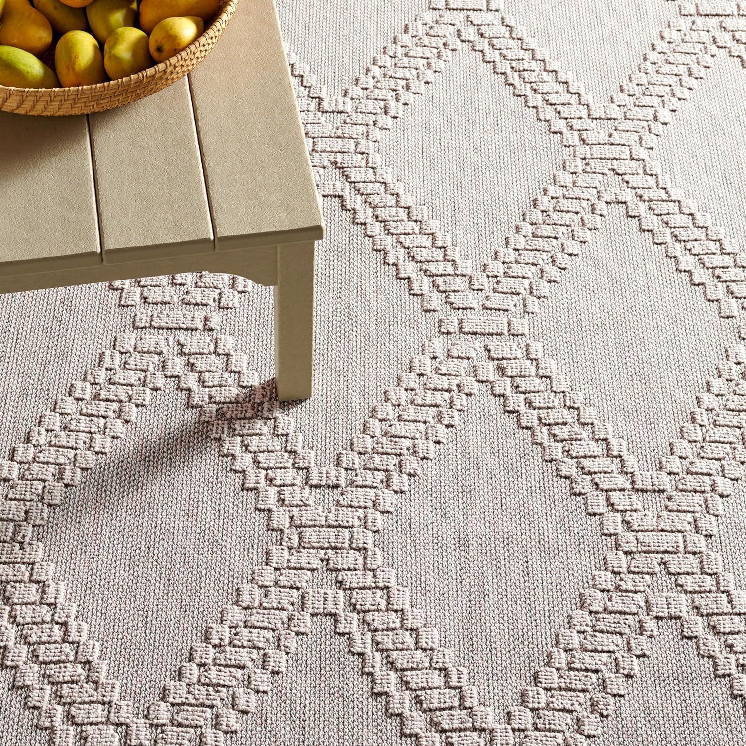 image:imageMartha Stewart x SAFAVIEH Outdoor Area Rug Collection 9 x 12 Beige amp Brown Weather Resistant amp Washable Ideal for Patio Backyard Mudroom Deck Dining Space MSRO226BGreyLight Grey