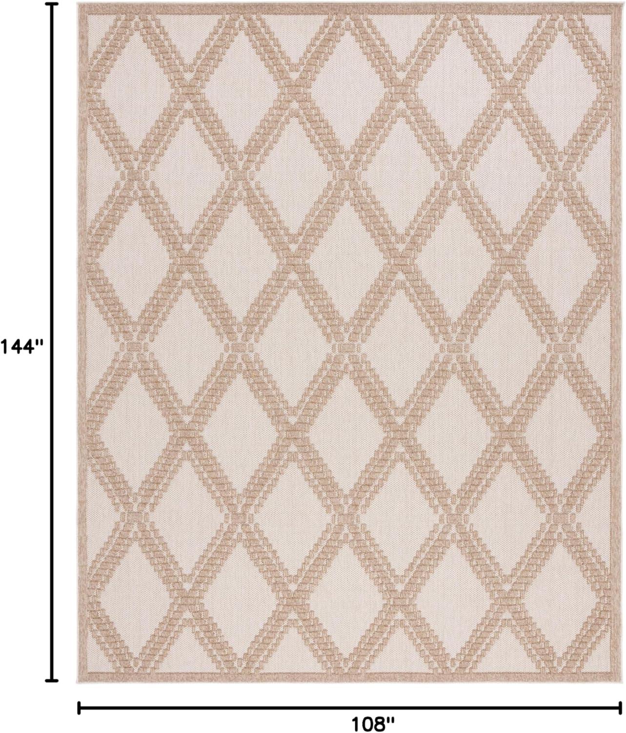 image:imageMartha Stewart x SAFAVIEH Outdoor Area Rug Collection 9 x 12 Beige amp Brown Weather Resistant amp Washable Ideal for Patio Backyard Mudroom Deck Dining Space MSRO226BBeigeBrown