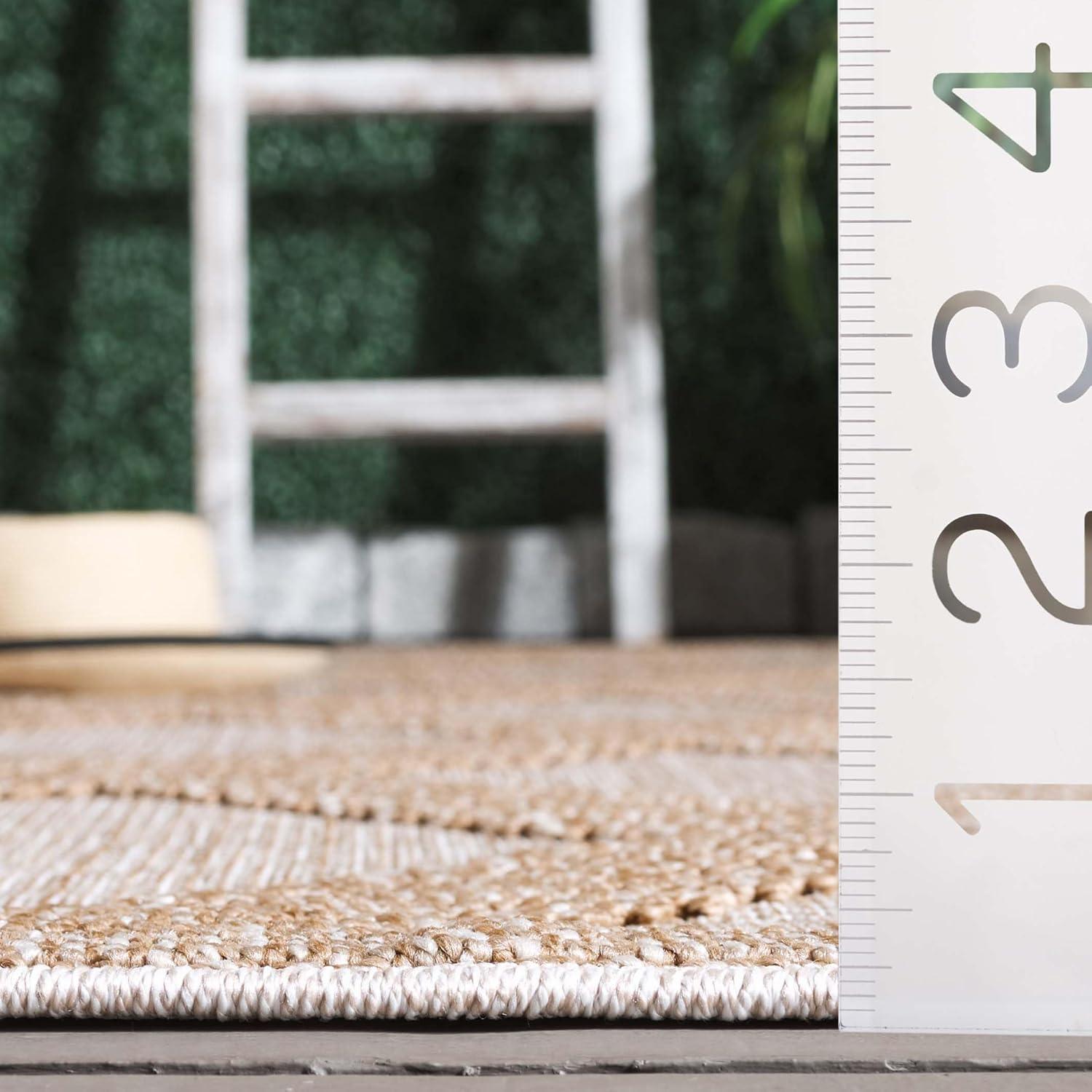 image:imageMartha Stewart x SAFAVIEH Outdoor Area Rug Collection 9 x 12 Beige amp Brown Weather Resistant amp Washable Ideal for Patio Backyard Mudroom Deck Dining Space MSRO226BBeigeBrown