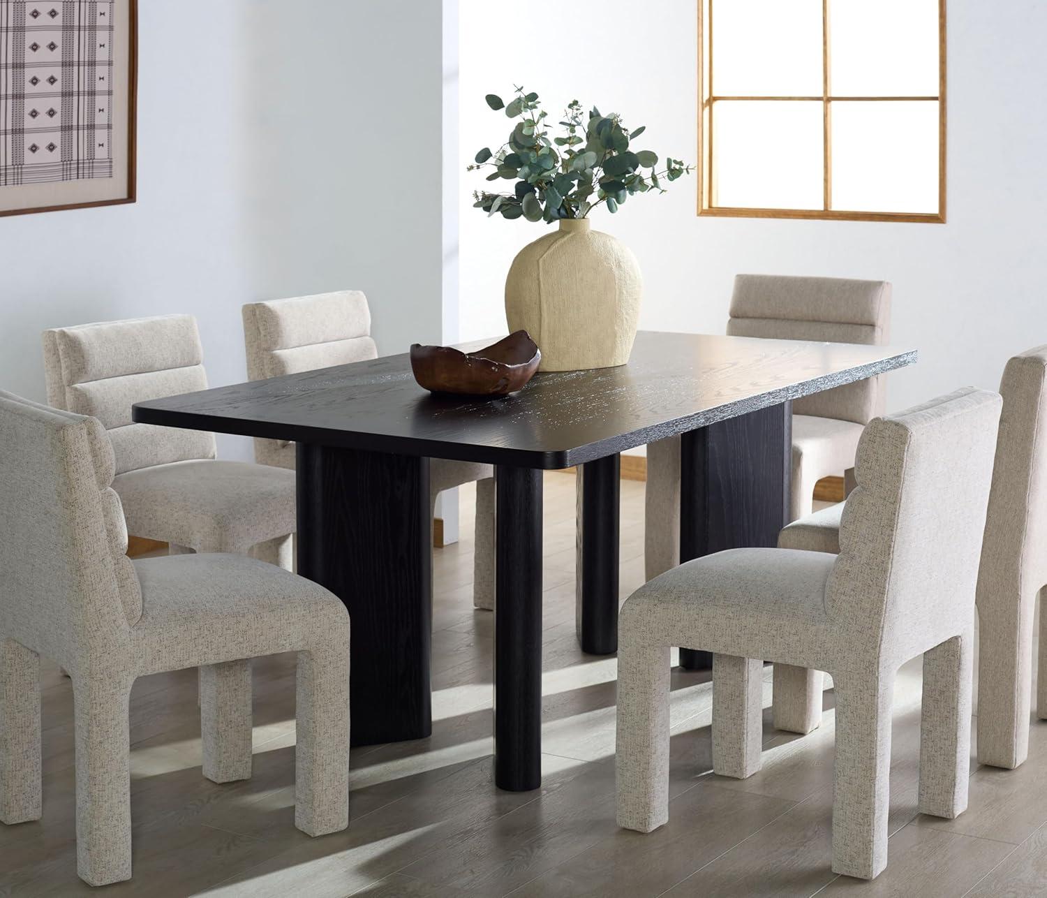 image:imageSAFAVIEH Couture Collection Barnard Black Rectangular Wood Dining Table Modern Design Seats up to 6 SFV2214ABlack