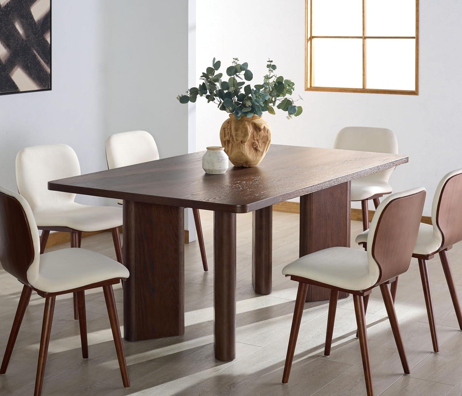 image:imageSAFAVIEH Couture Collection Barnard Black Rectangular Wood Dining Table Modern Design Seats up to 6 SFV2214AWalnut