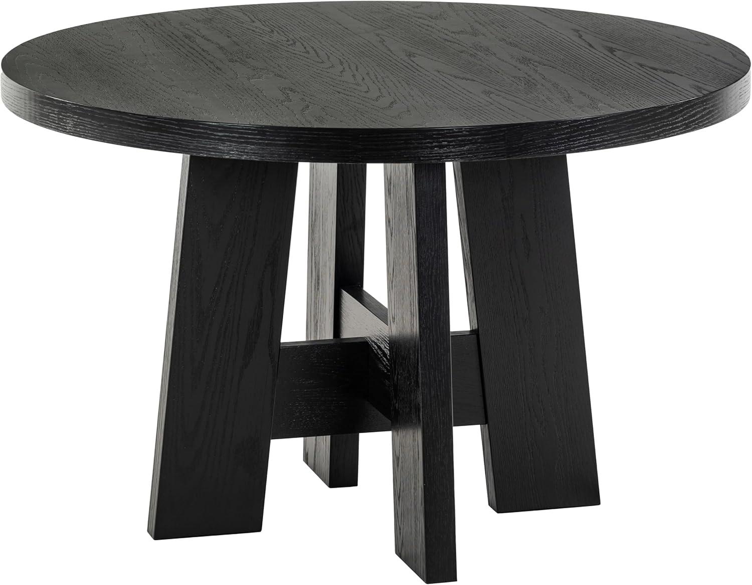 image:imageSAFAVIEH Couture Collection Beverley Oak Round Wood Dining Table Classic Design Seats up to 4 SFV2193ABlack