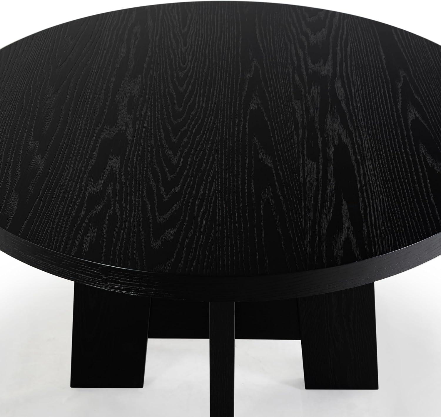 image:imageSAFAVIEH Couture Collection Beverley Oak Round Wood Dining Table Classic Design Seats up to 4 SFV2193ABlack