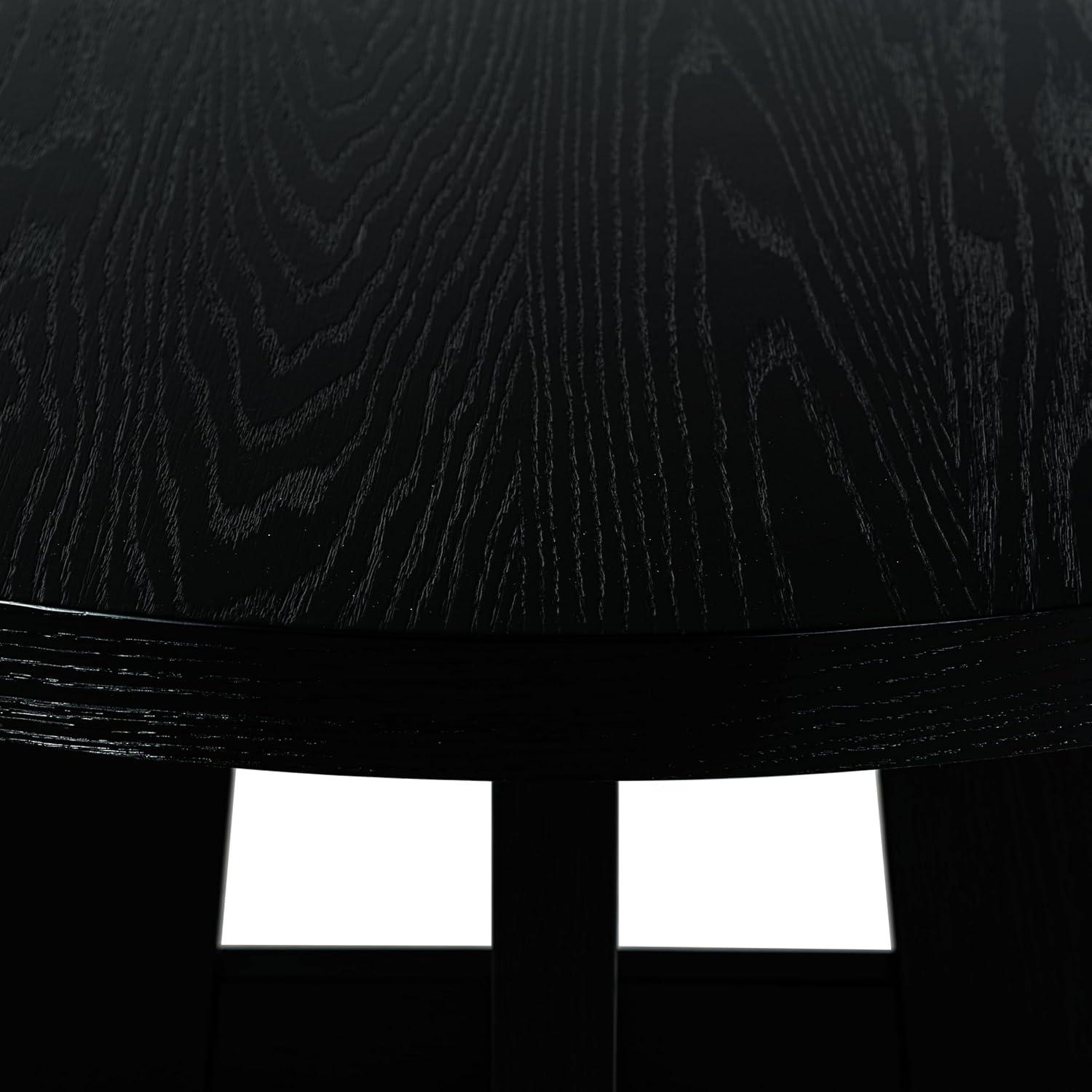 image:imageSAFAVIEH Couture Collection Beverley Oak Round Wood Dining Table Classic Design Seats up to 4 SFV2193ABlack