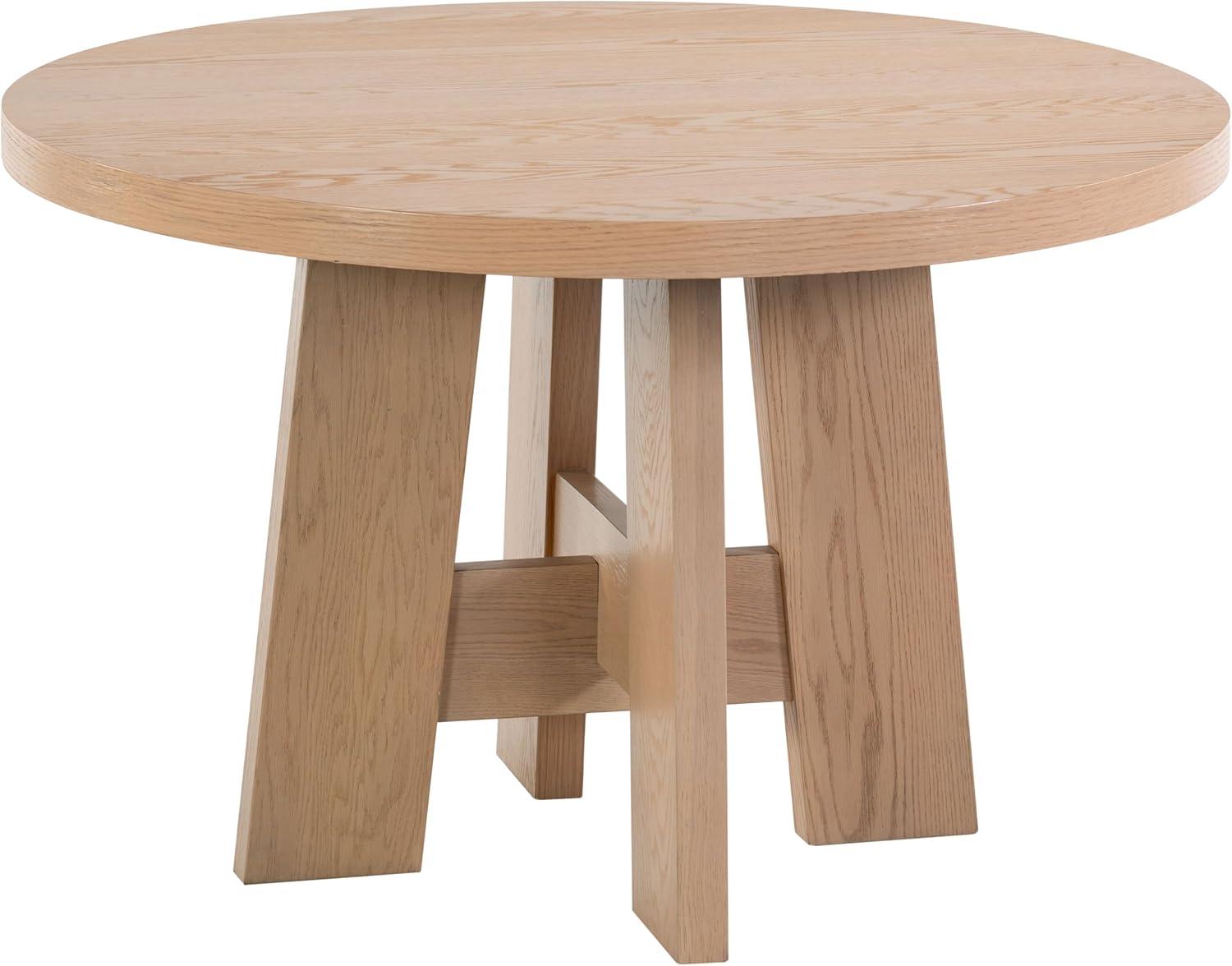 image:imageSAFAVIEH Couture Collection Beverley Oak Round Wood Dining Table Classic Design Seats up to 4 SFV2193AOak