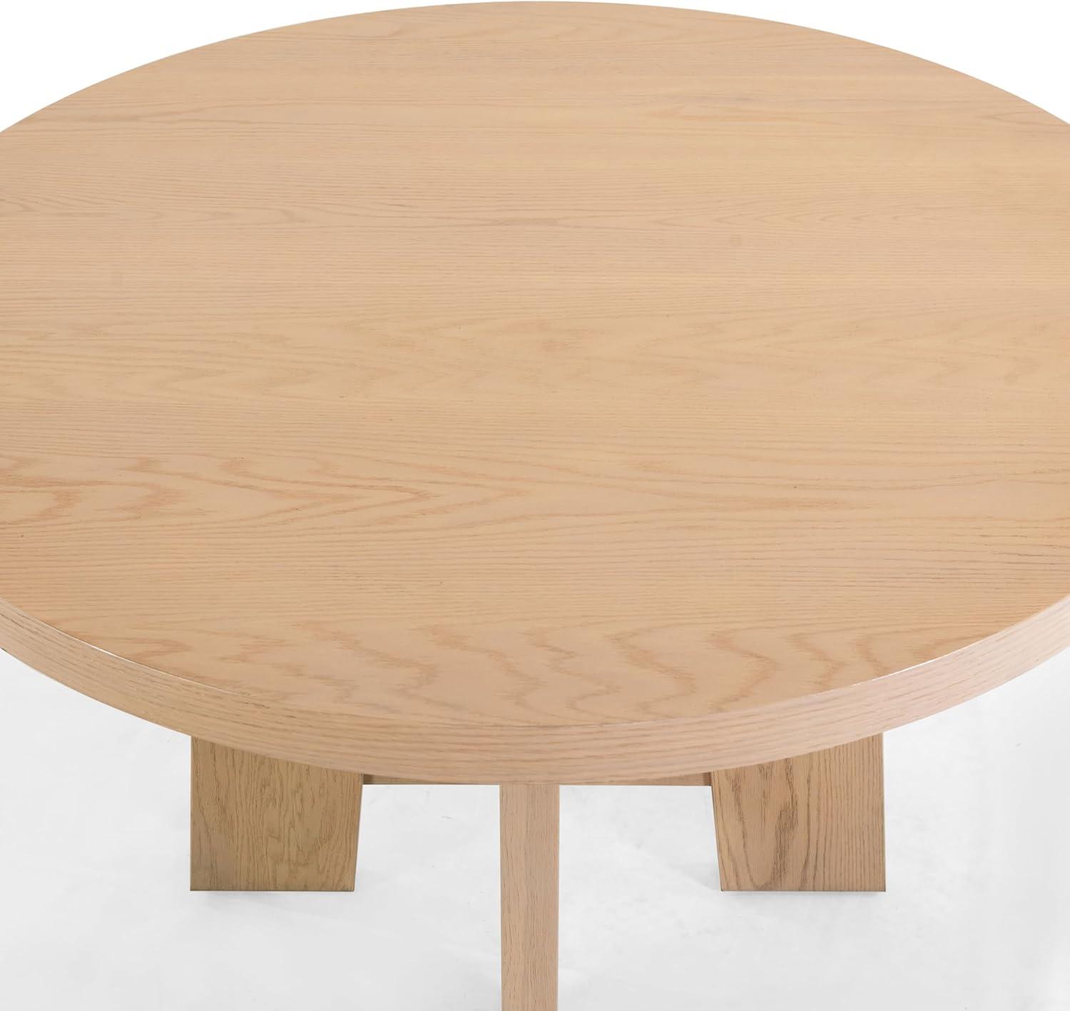 image:imageSAFAVIEH Couture Collection Beverley Oak Round Wood Dining Table Classic Design Seats up to 4 SFV2193AOak