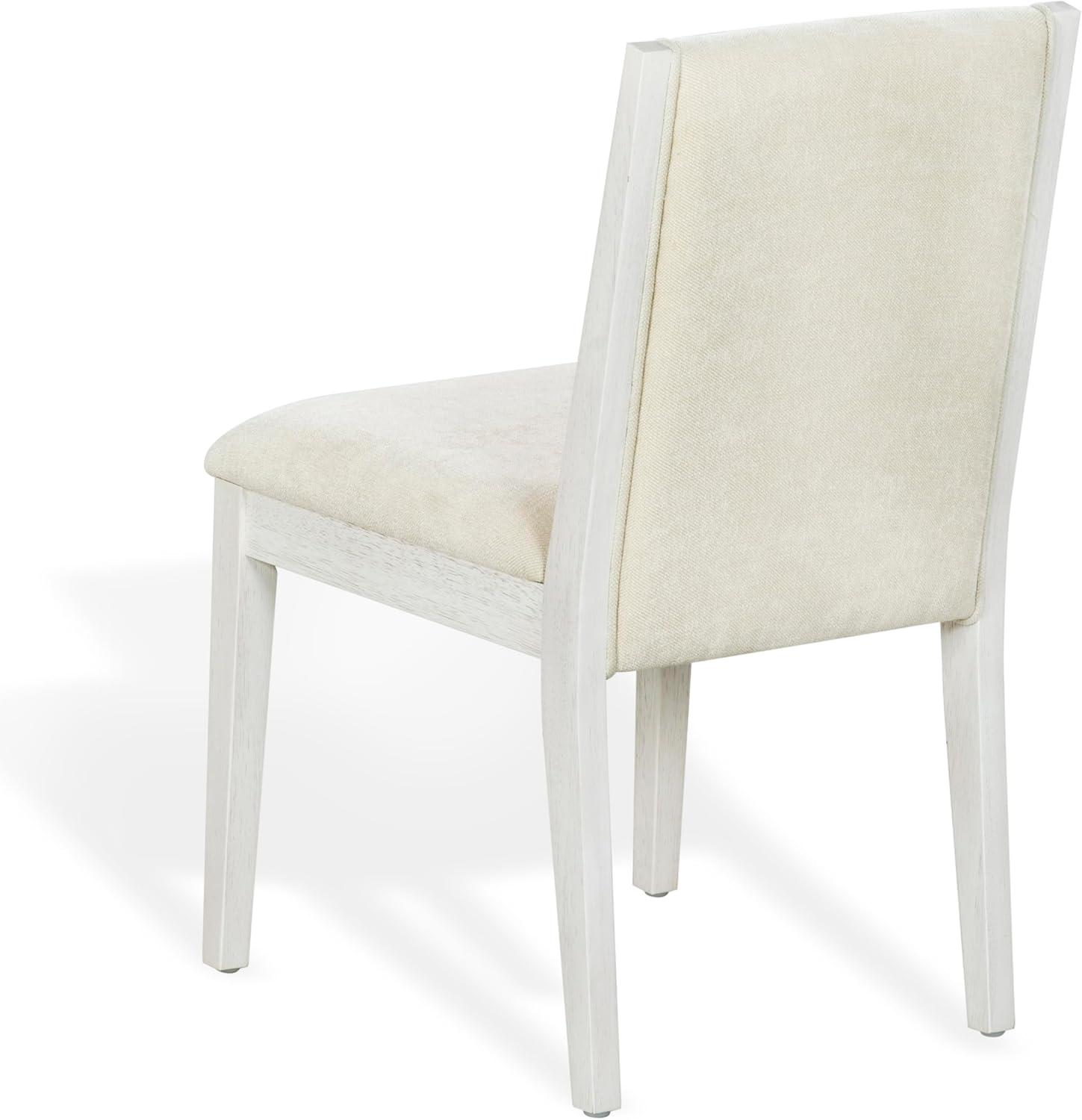 image:imageSAFAVIEH Couture Collection Clarastella Set of 2 White Wood Dining Chairs Upholstered Dining Chairs with Beige Performance Fabric SFV4274ASET2WhiteBeige