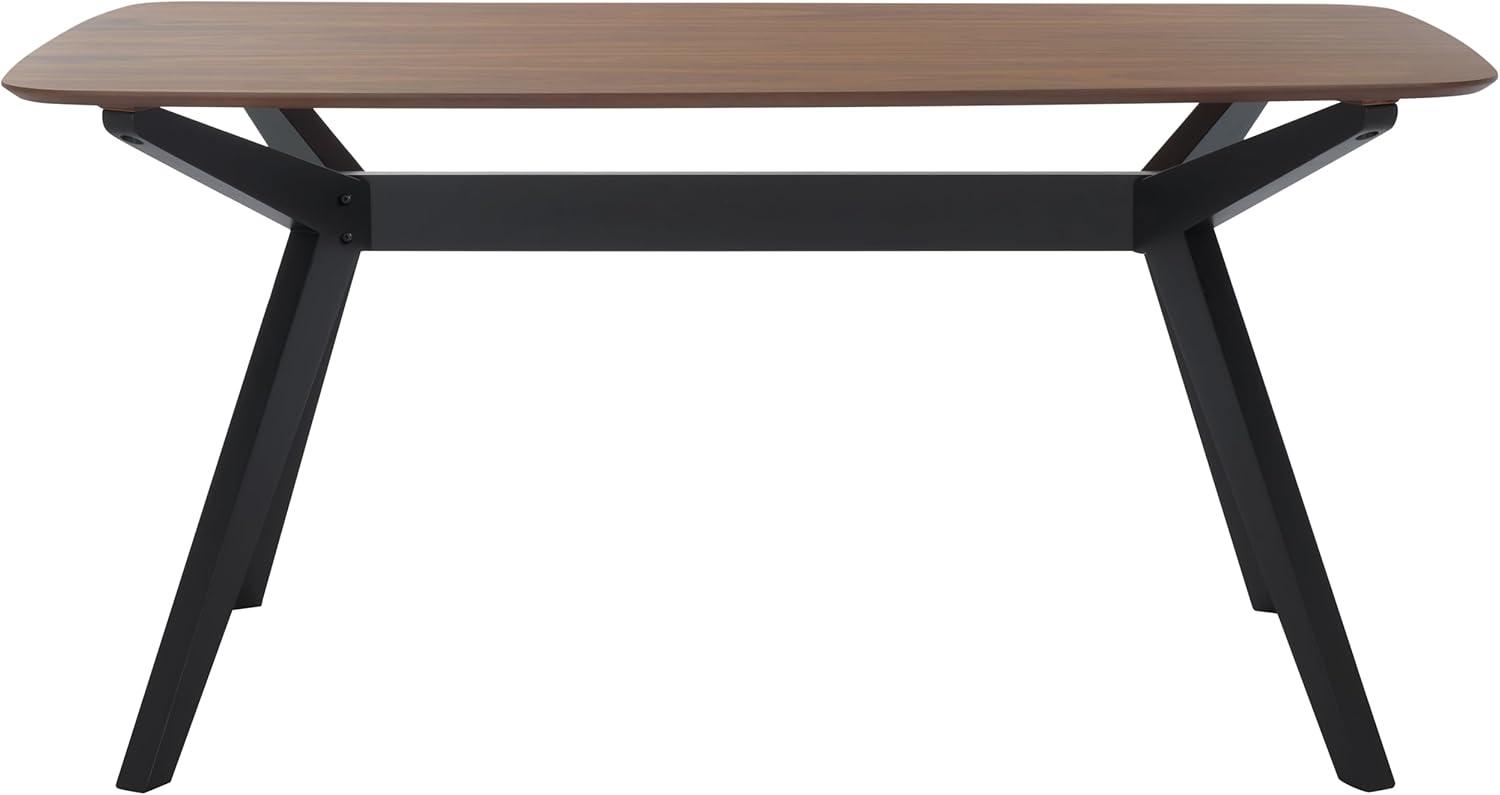 image:imageSAFAVIEH Couture Collection Divya Walnut amp Black Rectangle Wood Dining Table Modern TwoTone Design Seats up to 6 SFV6711AWalnutBlack