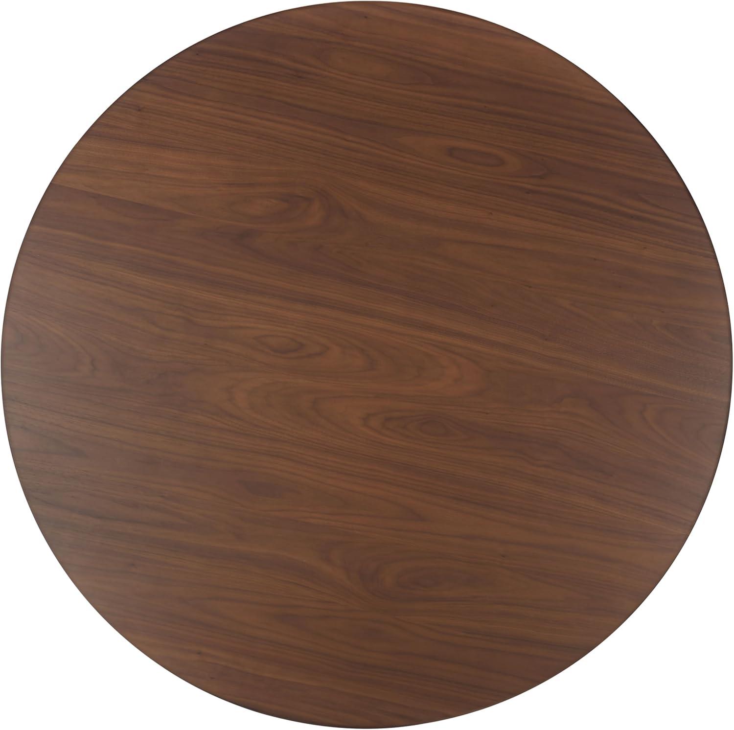 image:imageSAFAVIEH Couture Collection Hildabryna Walnut Round Wood Dining Table Farmhouse Sculptural Base Design Seats up to 4 SFV6703AWalnut
