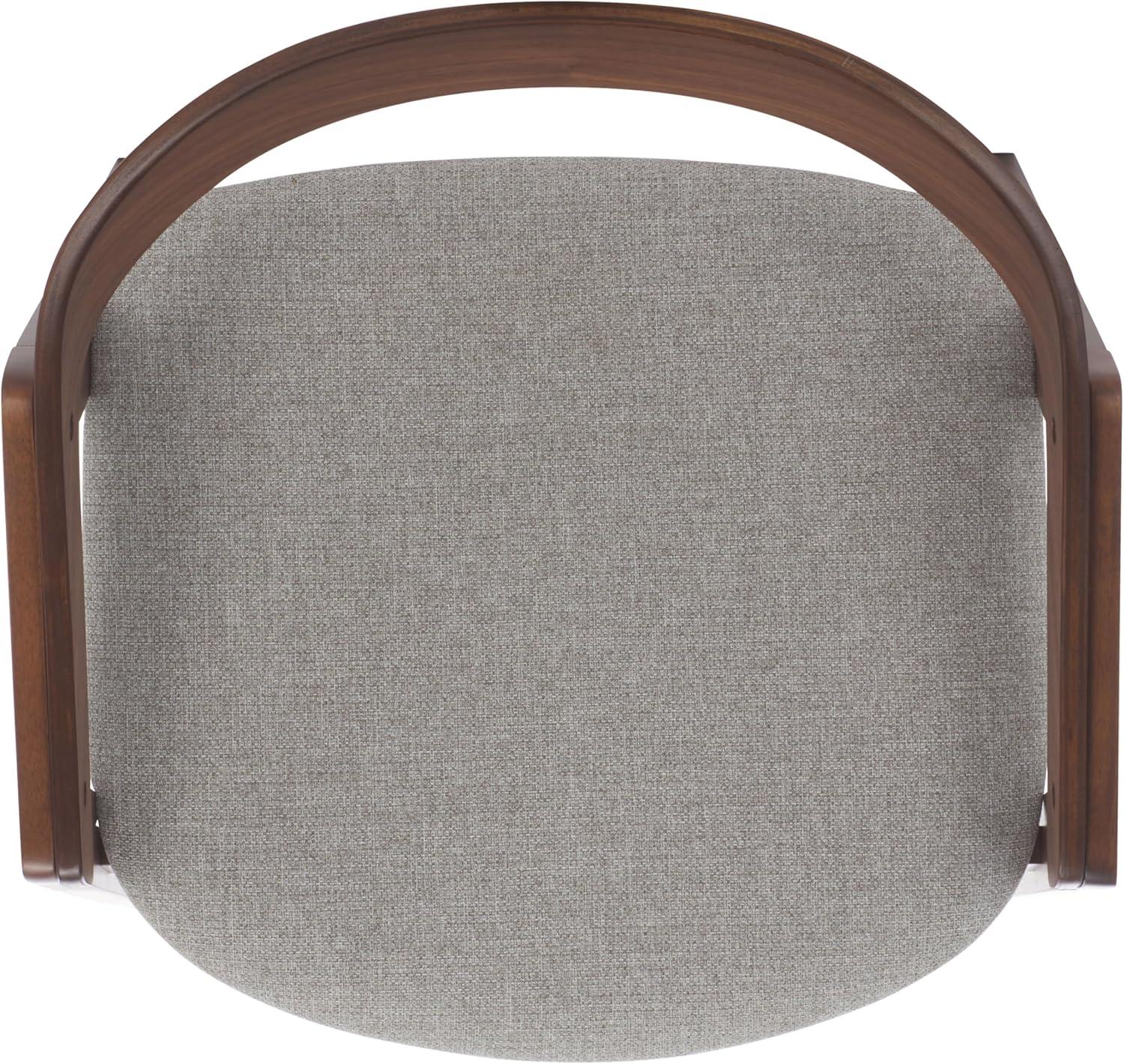 image:imageSAFAVIEH Couture Collection Hildabryna Walnut amp Light Grey Curved Back Dining Chair Set of 2 MidCentury Modern Accent Seating Fully Assembled SFV6702BSET2WalnutLight Grey