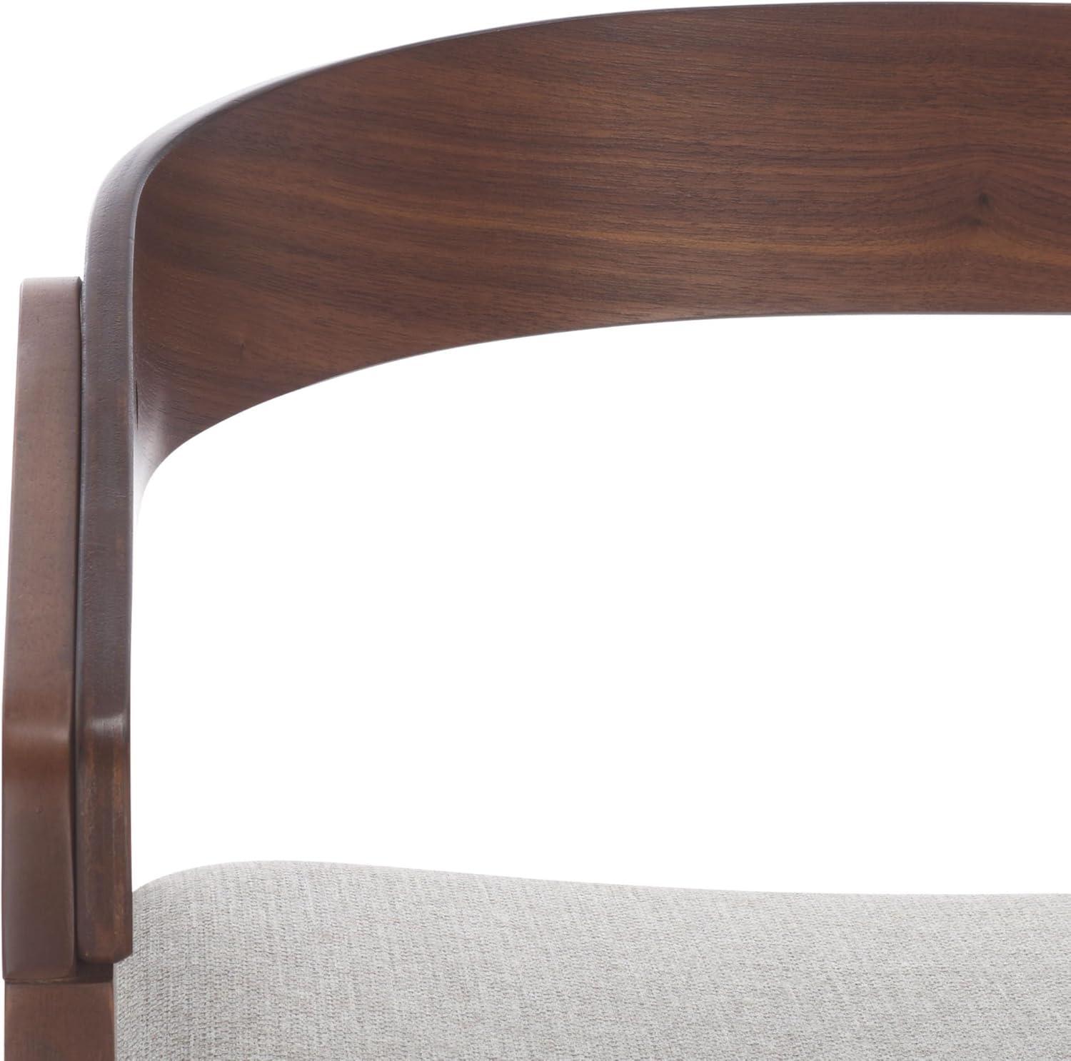 image:imageSAFAVIEH Couture Collection Hildabryna Walnut amp Light Grey Curved Back Dining Chair Set of 2 MidCentury Modern Accent Seating Fully Assembled SFV6702BSET2WalnutLight Grey