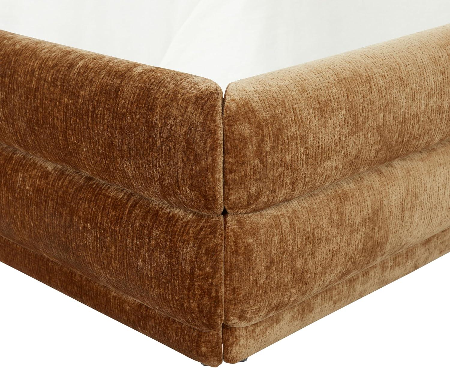 image:imageSAFAVIEH Couture Collection Jollie Olive Green Chenille Upholstered Queen Bed Fabric Platform Bed with Headboard Modern Bedroom Furniture SFV4884AQAmber