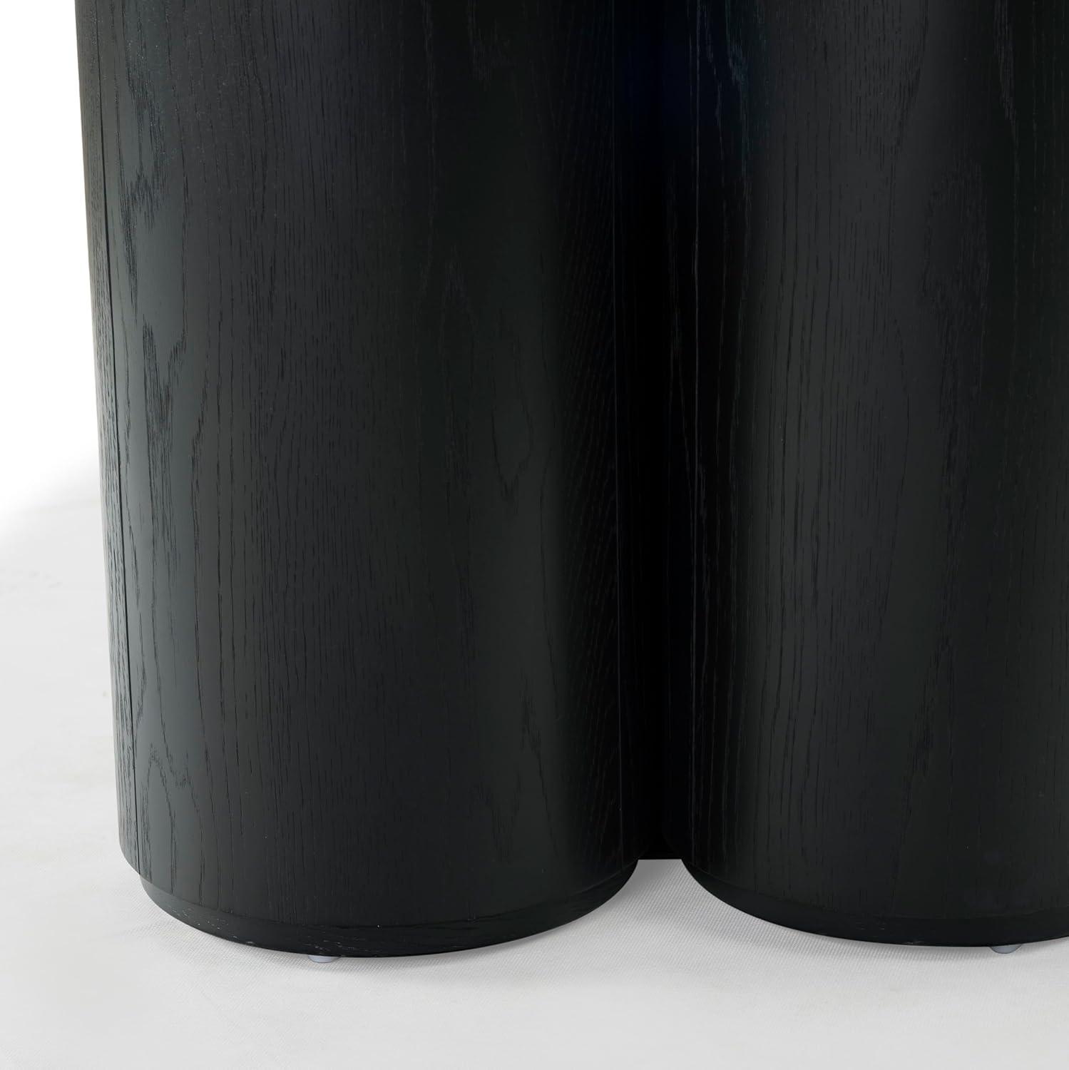 image:imageSAFAVIEH Couture Collection Kathalina Black Round Dining Table Modern Cylindrical Pedestal Base SFV7242BBlack