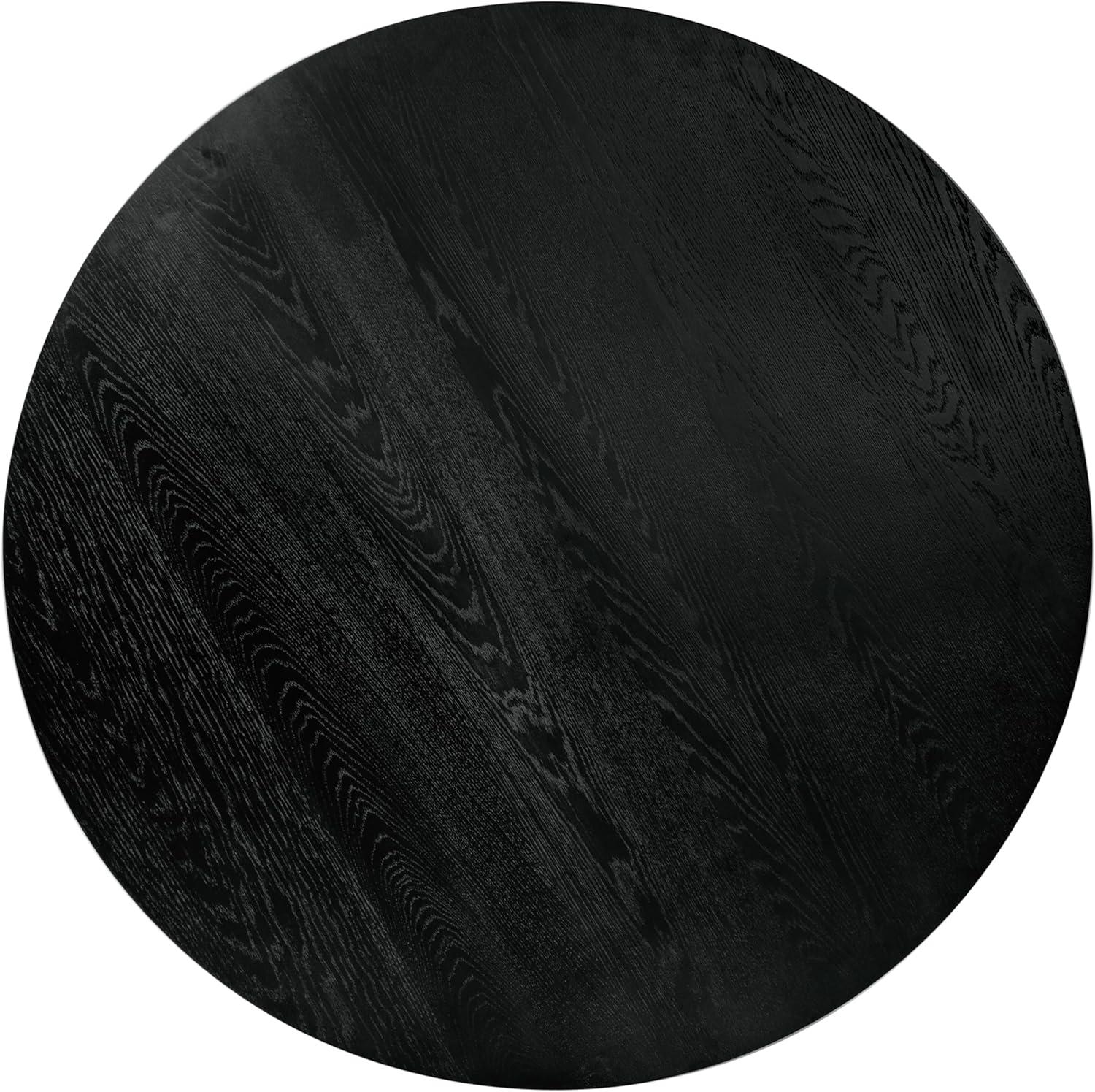 image:imageSAFAVIEH Couture Collection Kathalina Black Round Dining Table Modern Cylindrical Pedestal Base SFV7242BBlack