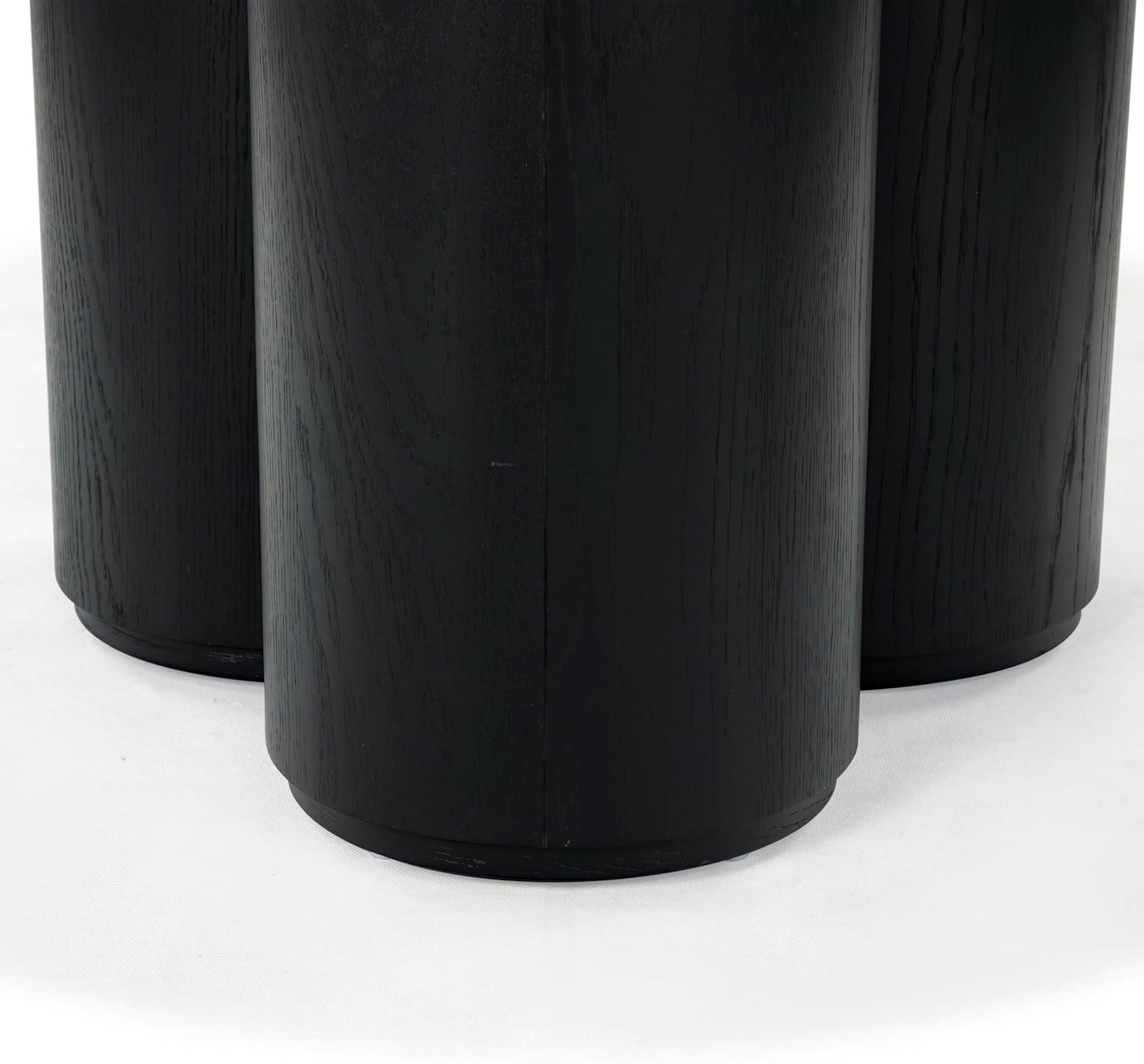 image:imageSAFAVIEH Couture Collection Kathalina Black Round Dining Table Modern Cylindrical Pedestal Base SFV7242BBlack