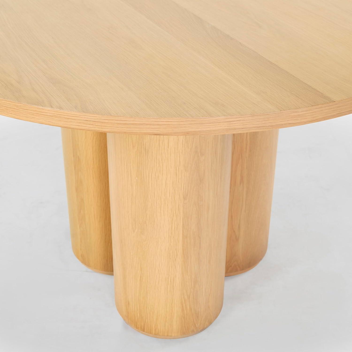 image:imageSAFAVIEH Couture Collection Kathalina Black Round Dining Table Modern Cylindrical Pedestal Base SFV7242BNatural