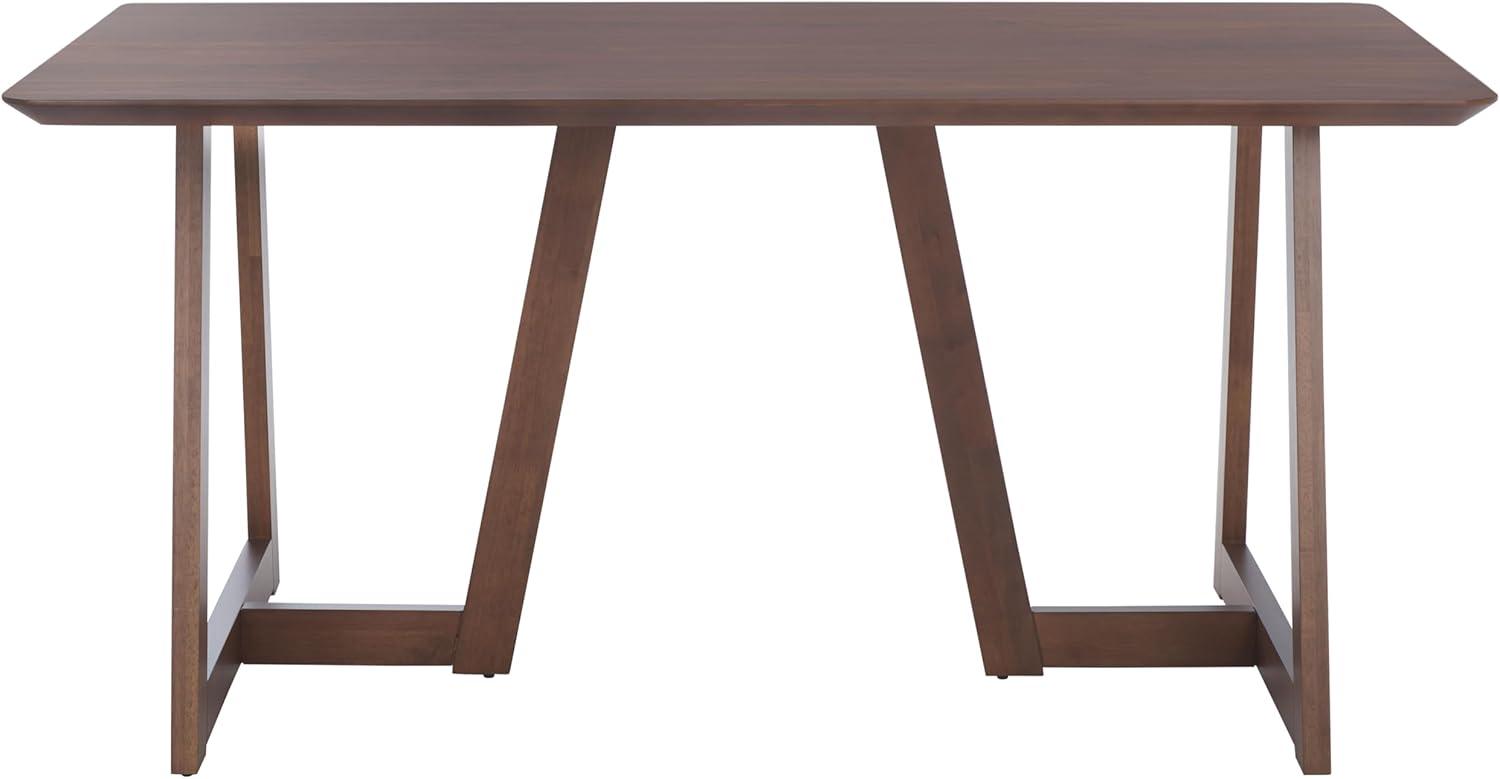image:imageSAFAVIEH Couture Collection Leroux Walnut Rectangle Wood Dining Table Modern Geometric Base Seats up to 6 SFV6705AWalnut