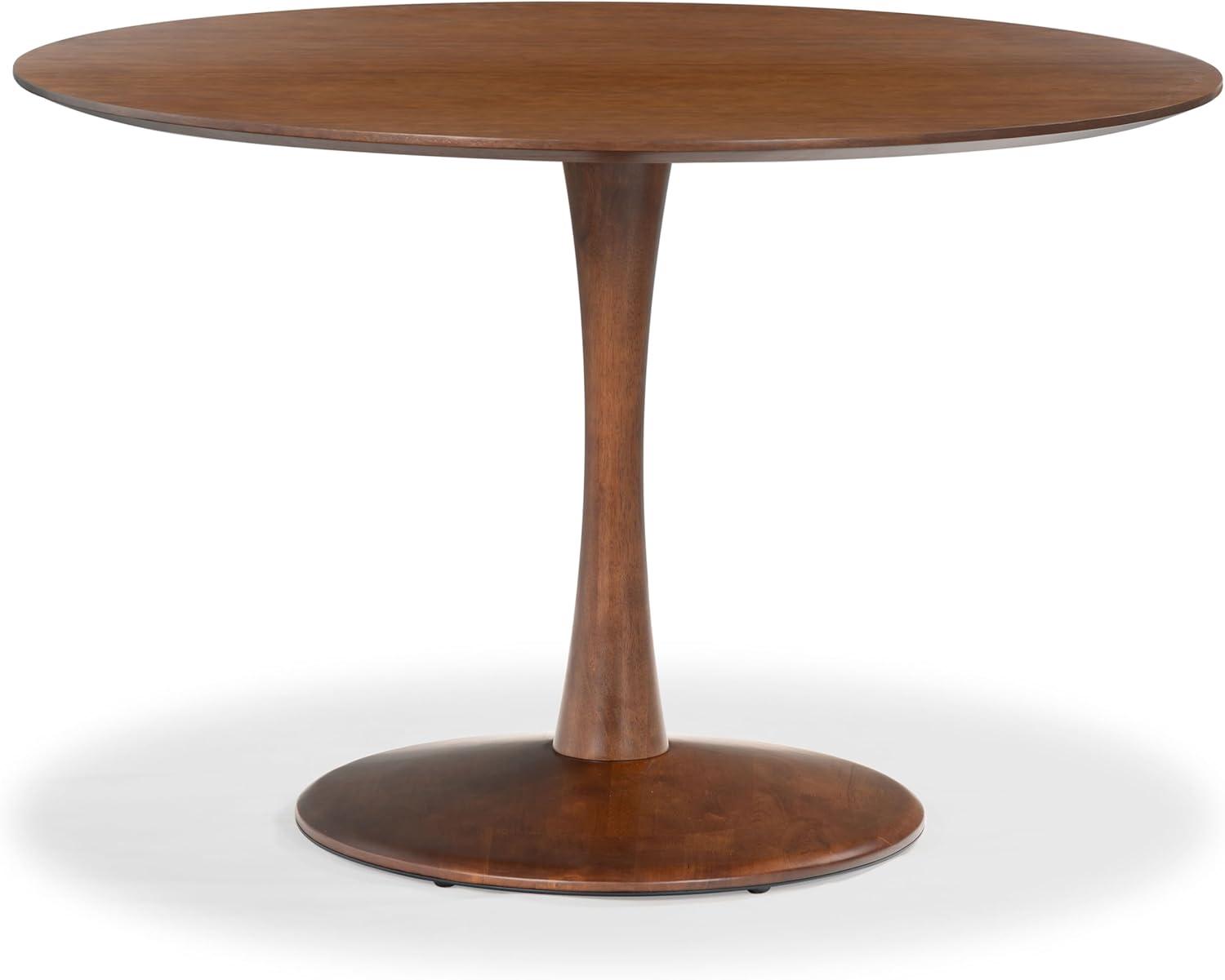 image:imageSAFAVIEH Couture Collection Lisette Walnut Brown Round Pedestal Dining Table Modern Wood Design SFV4231AWalnut