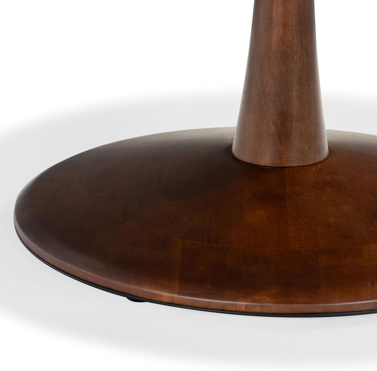 image:imageSAFAVIEH Couture Collection Lisette Walnut Brown Round Pedestal Dining Table Modern Wood Design SFV4231AWalnut