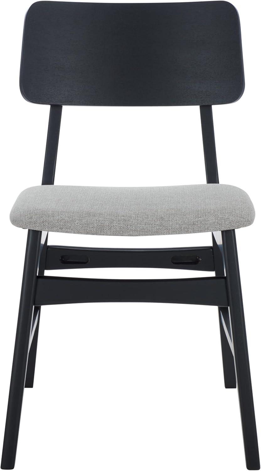 image:imageSAFAVIEH Couture Collection Madina Walnut amp Beige MidCentury Dining Chair Set of 2 Upholstered Linen Seat Modern Wood Design SFV6706ASET2BlackLight Grey