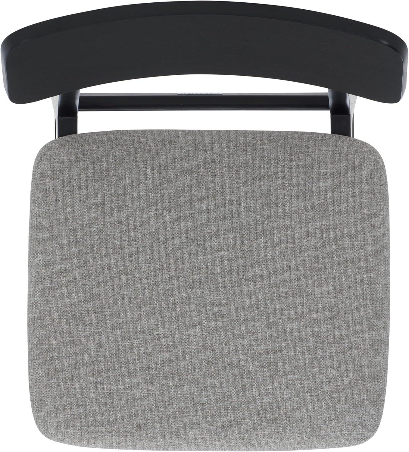 image:imageSAFAVIEH Couture Collection Madina Walnut amp Beige MidCentury Dining Chair Set of 2 Upholstered Linen Seat Modern Wood Design SFV6706ASET2BlackLight Grey