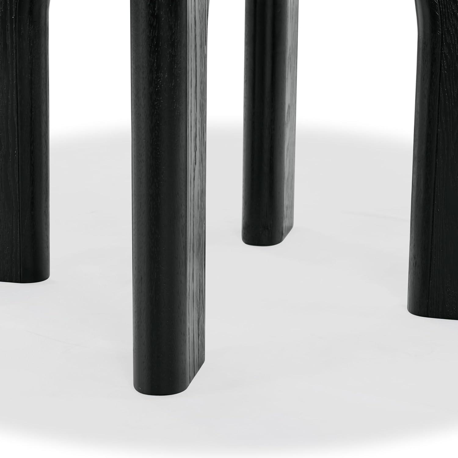 image:imageSAFAVIEH Couture Collection Olivetta Oak Round Wood Dining Table Classic Design Seats up to 4 SFV2201ABlack