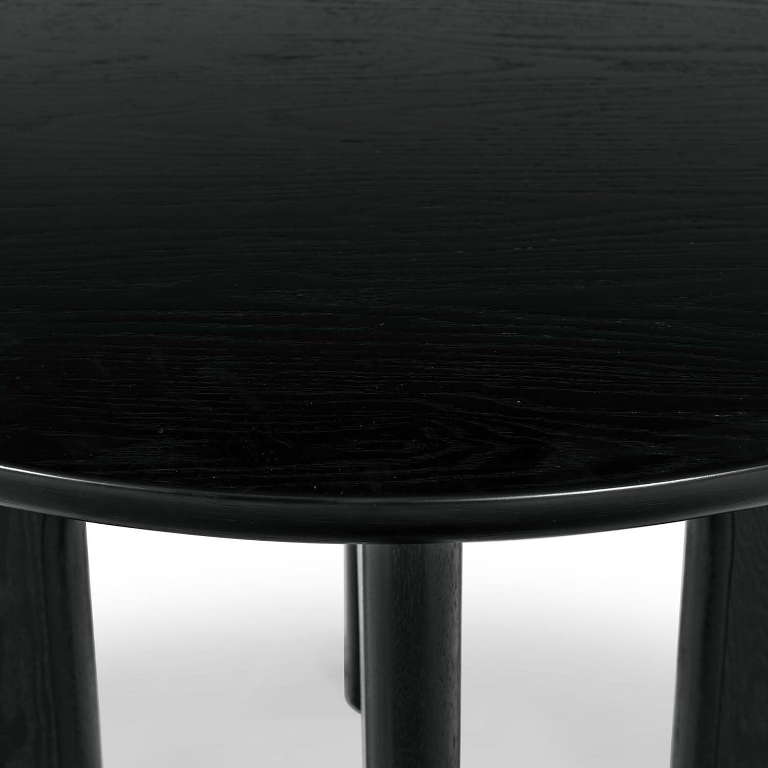 image:imageSAFAVIEH Couture Collection Olivetta Oak Round Wood Dining Table Classic Design Seats up to 4 SFV2201ABlack