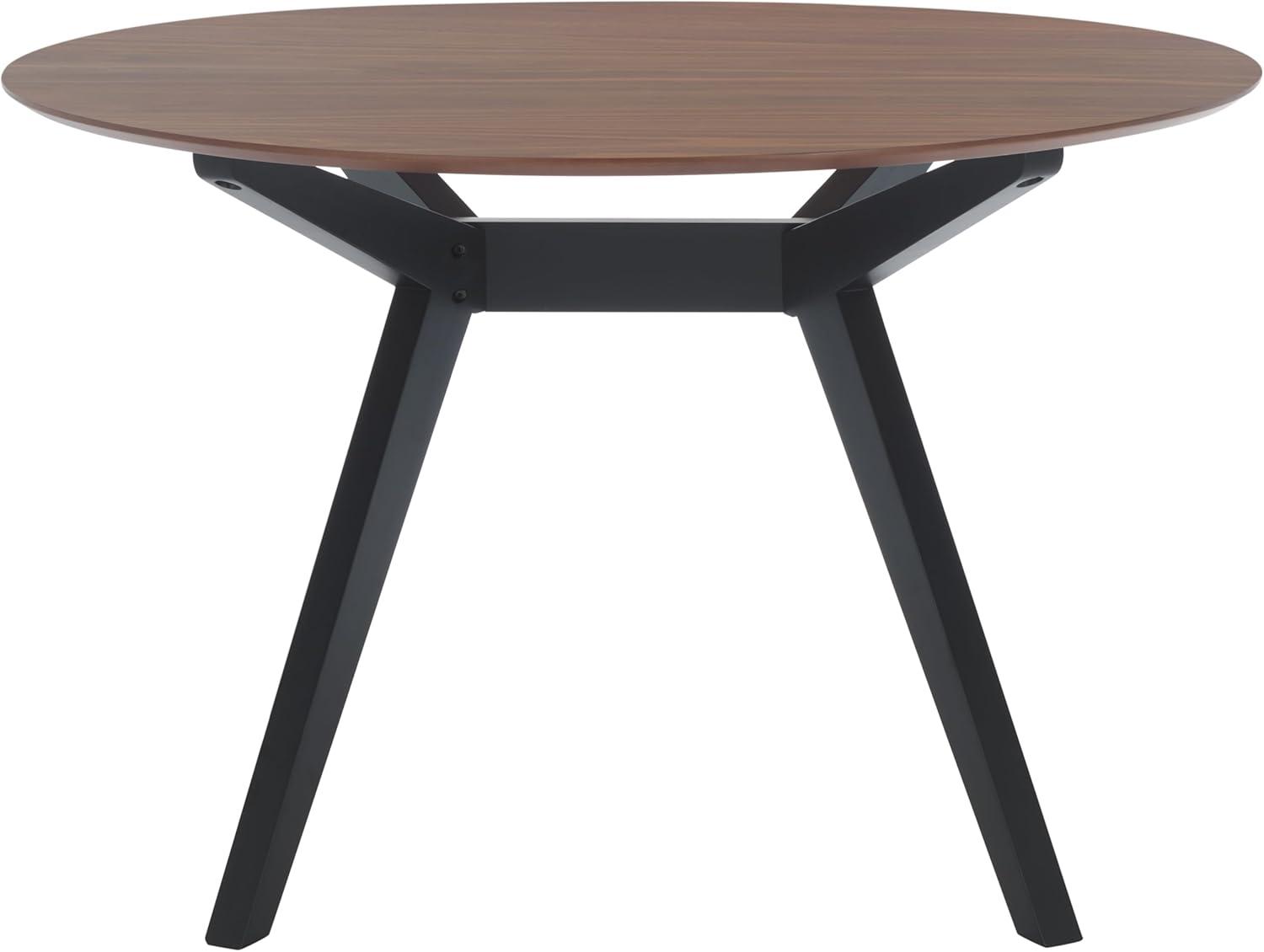 image:imageSAFAVIEH Couture Collection Rhonda Walnut amp Black Round Wood Dining Table Modern TwoTone Design SFV6709BWalnutBlack