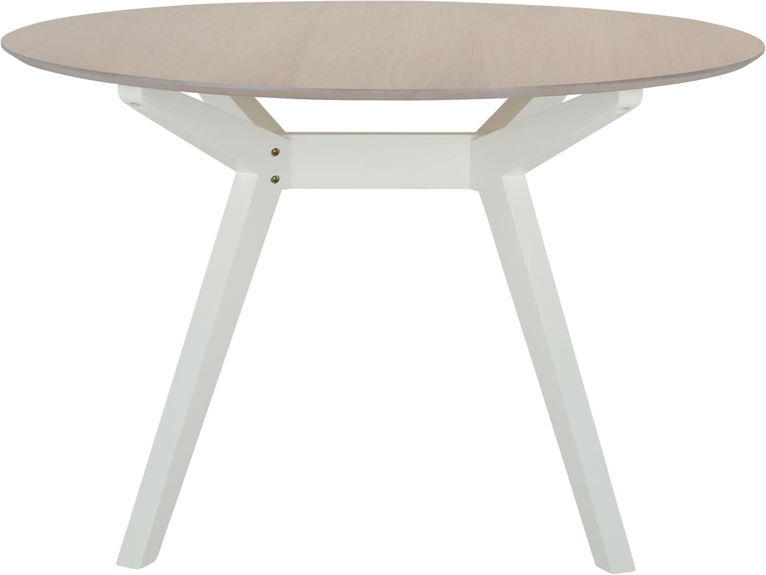 image:imageSAFAVIEH Couture Collection Rhonda Walnut amp Black Round Wood Dining Table Modern TwoTone Design SFV6709BWhite WashedWhite
