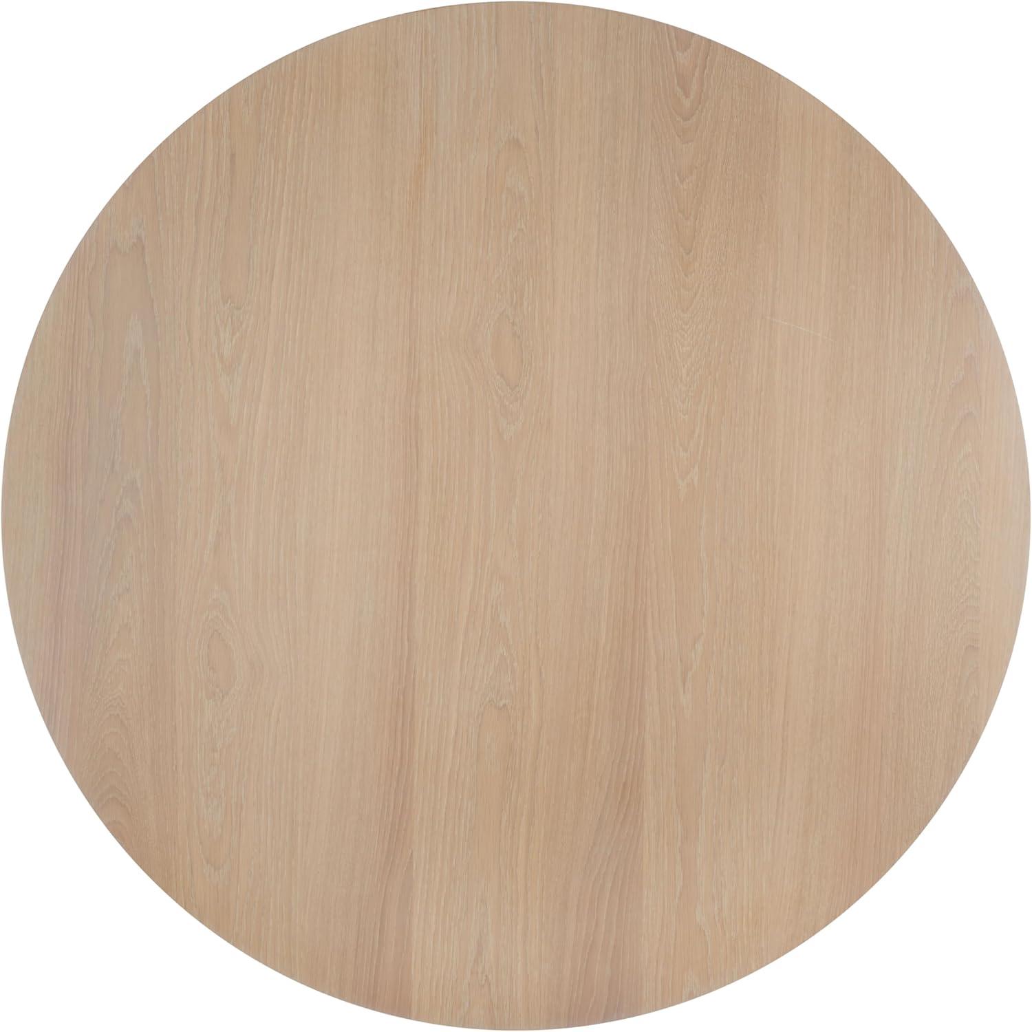 image:imageSAFAVIEH Couture Collection Rhonda Walnut amp Black Round Wood Dining Table Modern TwoTone Design SFV6709BWhite WashedWhite