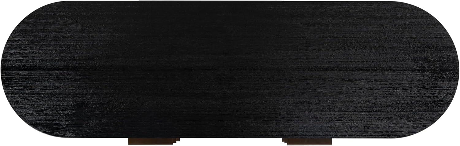 image:imageSAFAVIEH Couture Collection Rikki Black Fluted 6Drawer Wood Dresser Modern Oval Top Fully Assembled SFV4250BBlack