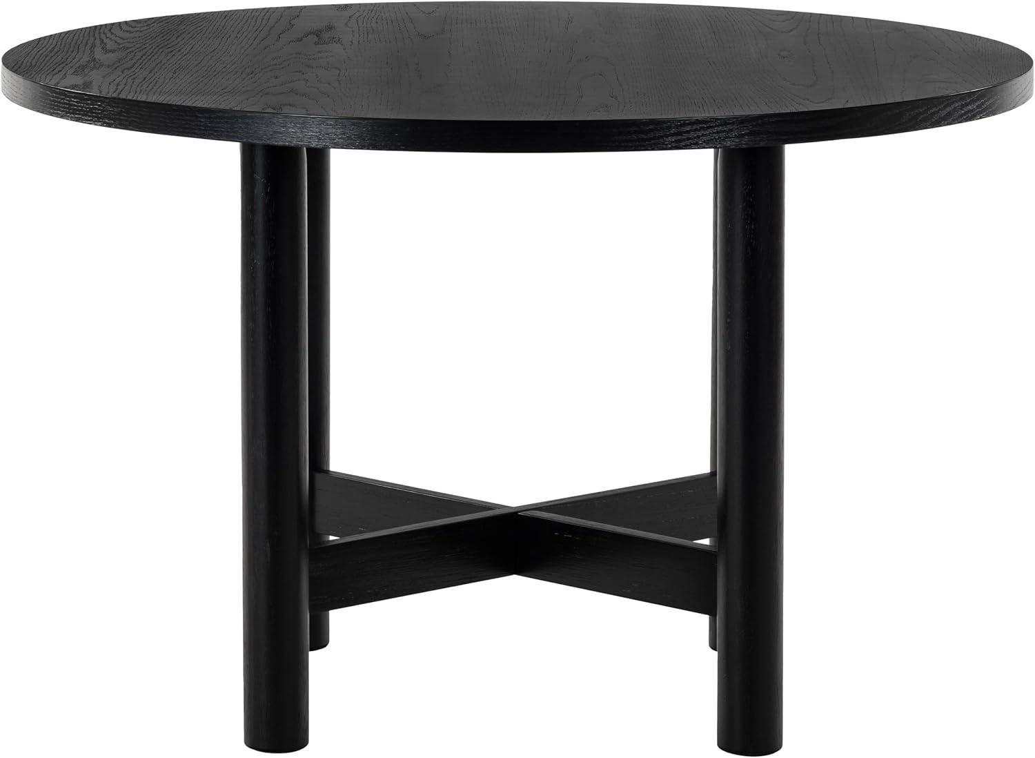 image:imageSAFAVIEH Couture Collection Ruthanne Black Round Wood Dining Table Classic Design Seats up to 4 SFV2192BBlack