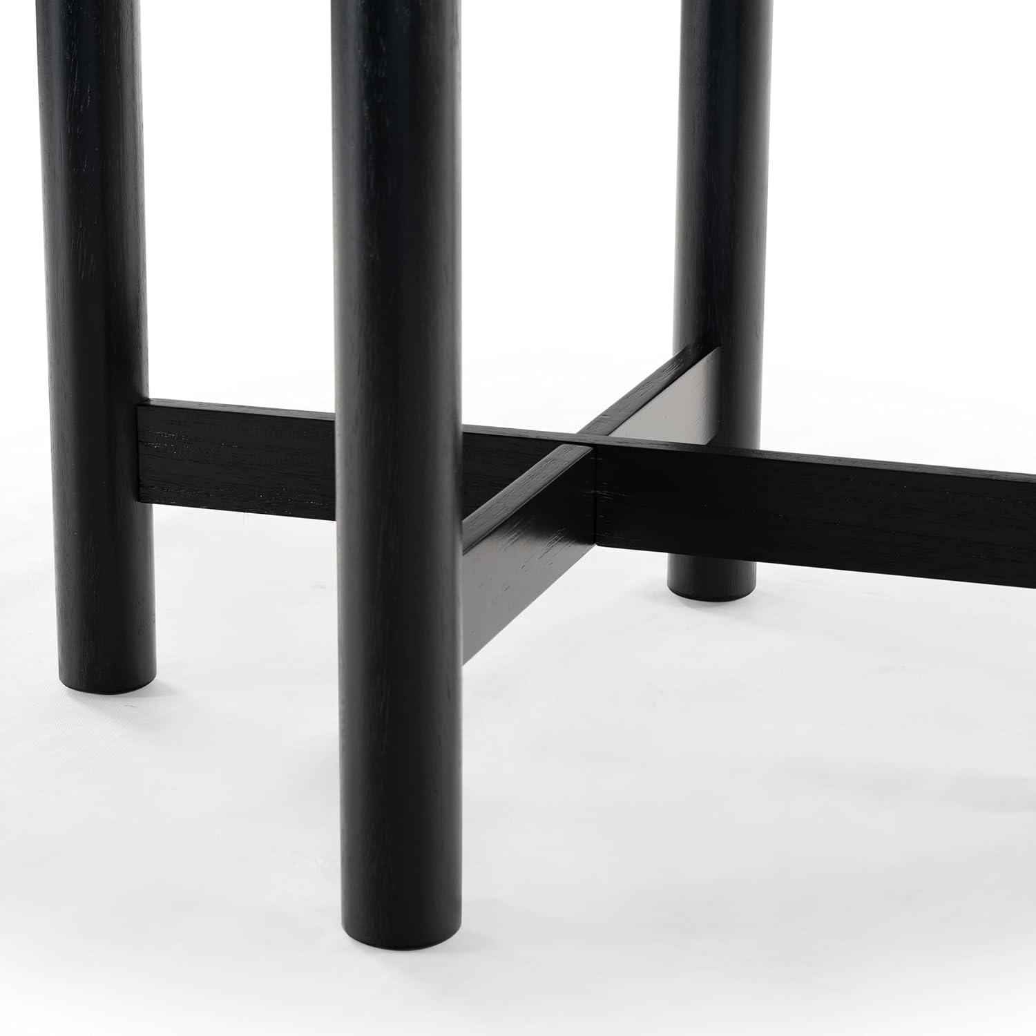 image:imageSAFAVIEH Couture Collection Ruthanne Black Round Wood Dining Table Classic Design Seats up to 4 SFV2192BBlack