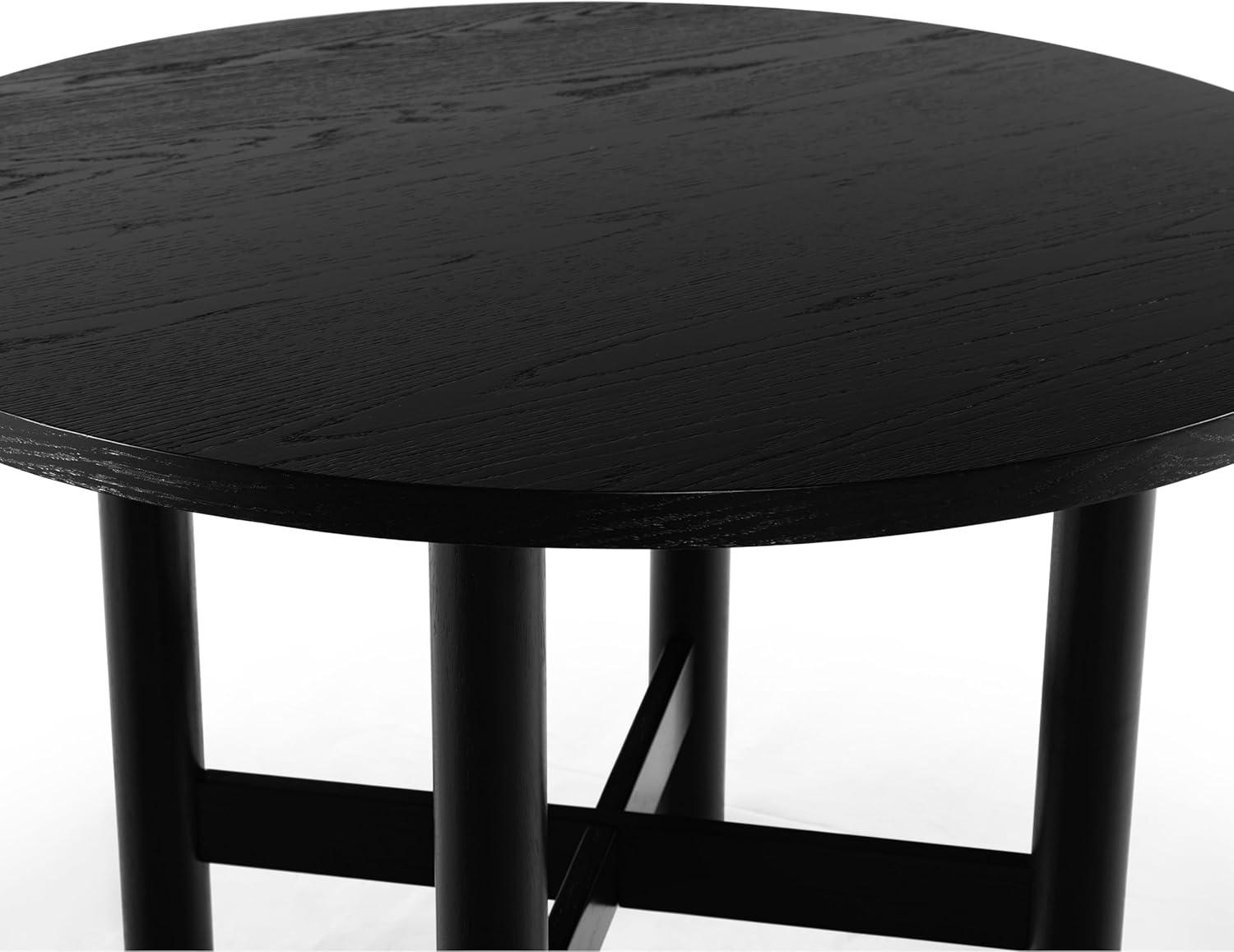 image:imageSAFAVIEH Couture Collection Ruthanne Black Round Wood Dining Table Classic Design Seats up to 4 SFV2192BBlack